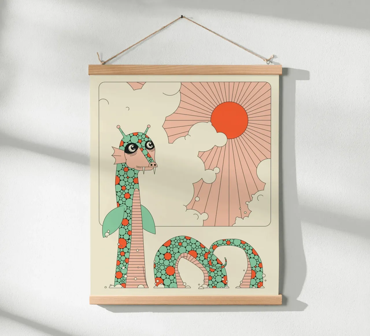 Serpente di mare poster con telaio in alluminio da Jazzberry Blue