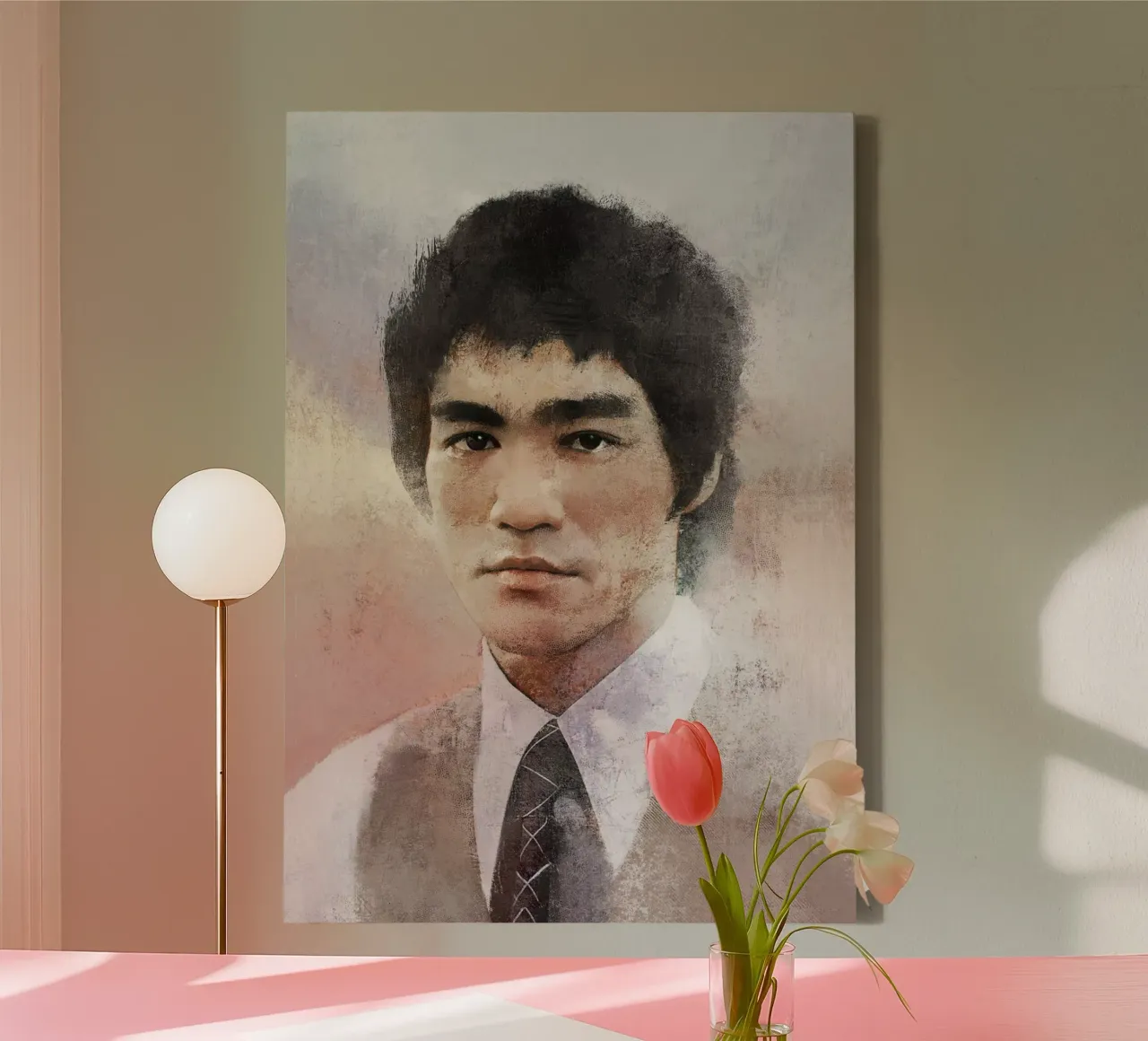 Bruce Lee 李小龍 - Guerriero dello spirito tela con Cornice a cassetta da Artascy Art