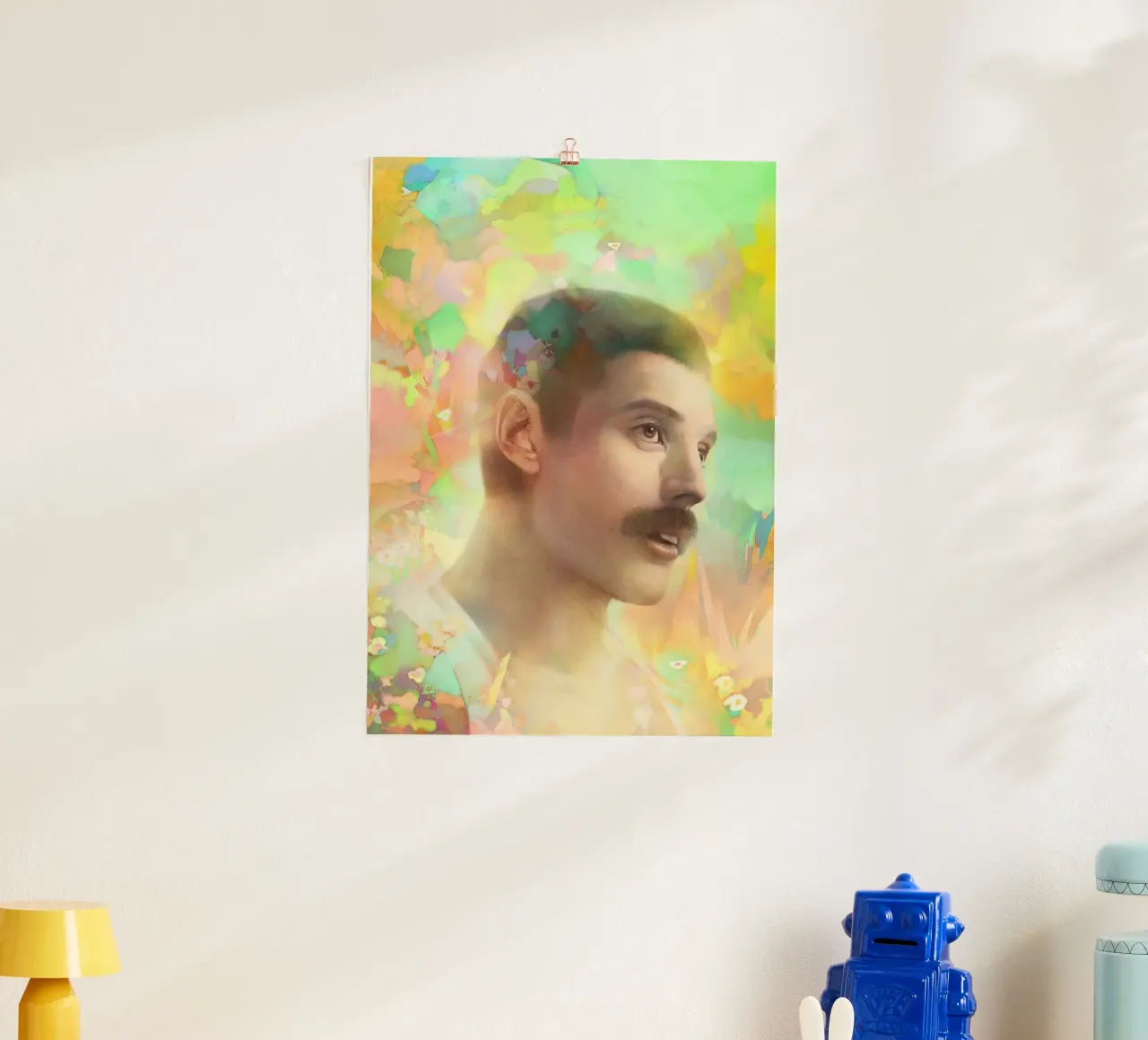 Freddie Mercury - Unapologetic Showman poster con telaio in alluminio da Artascy Art