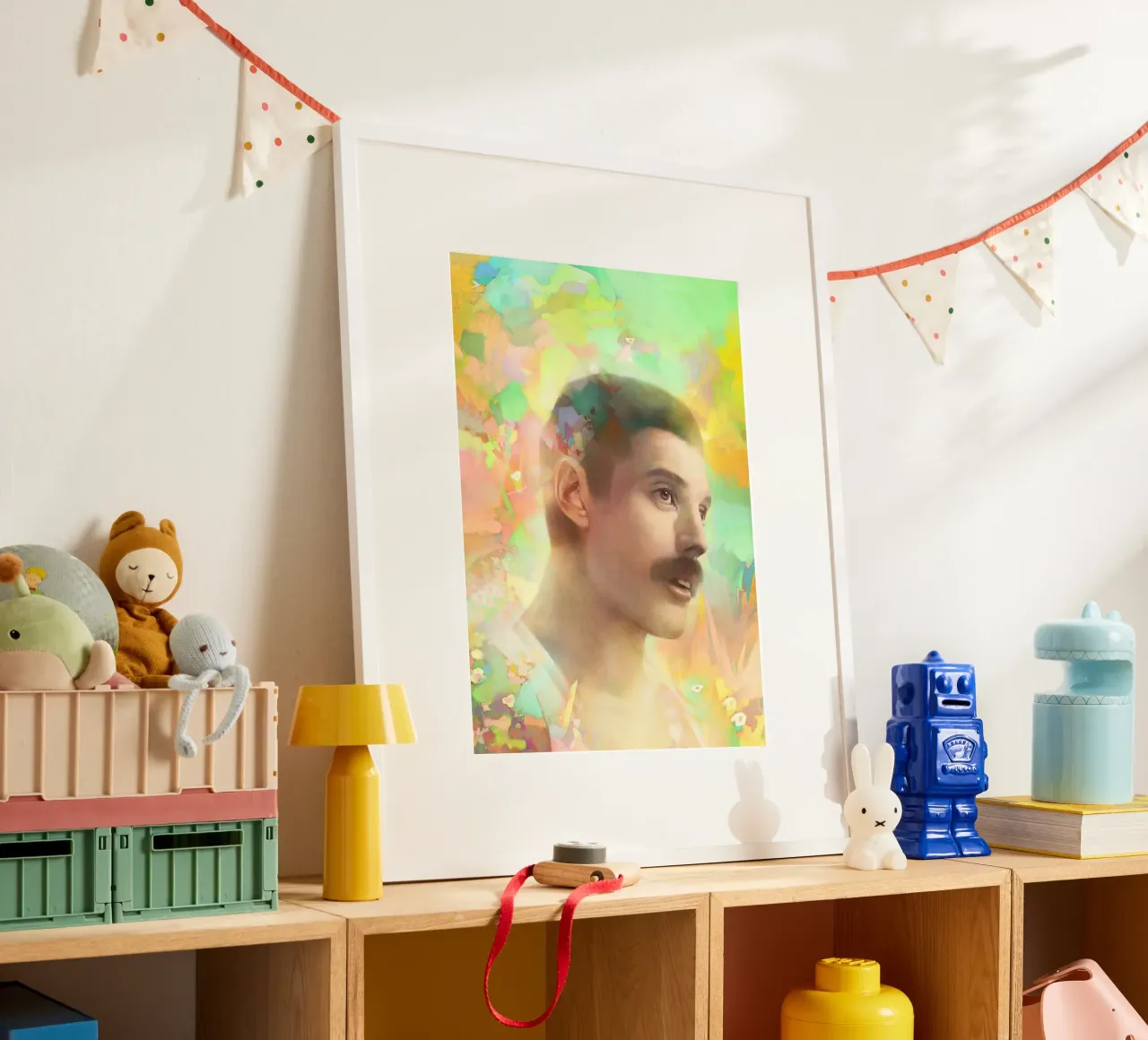 Freddie Mercury - Unapologetic Showman poster con telaio in alluminio da Artascy Art