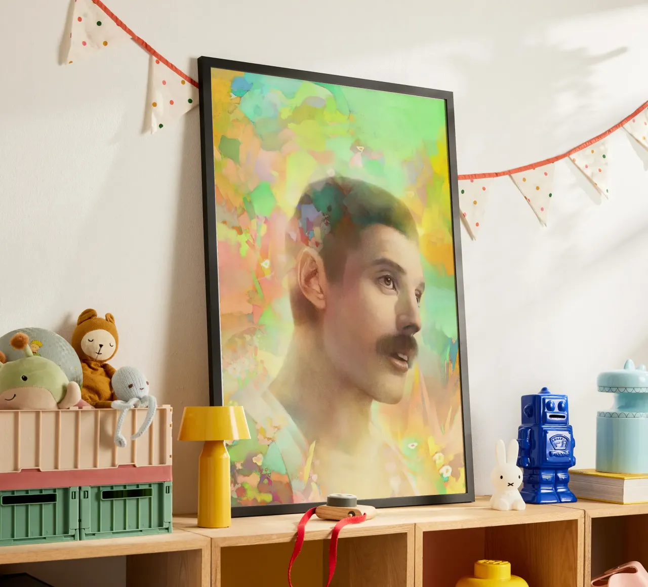Freddie Mercury - Unapologetic Showman poster con telaio in alluminio da Artascy Art