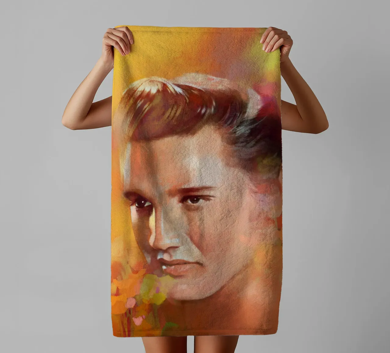Elvis Presley - Un re solitario asciugamano da bagno da Artascy Art
