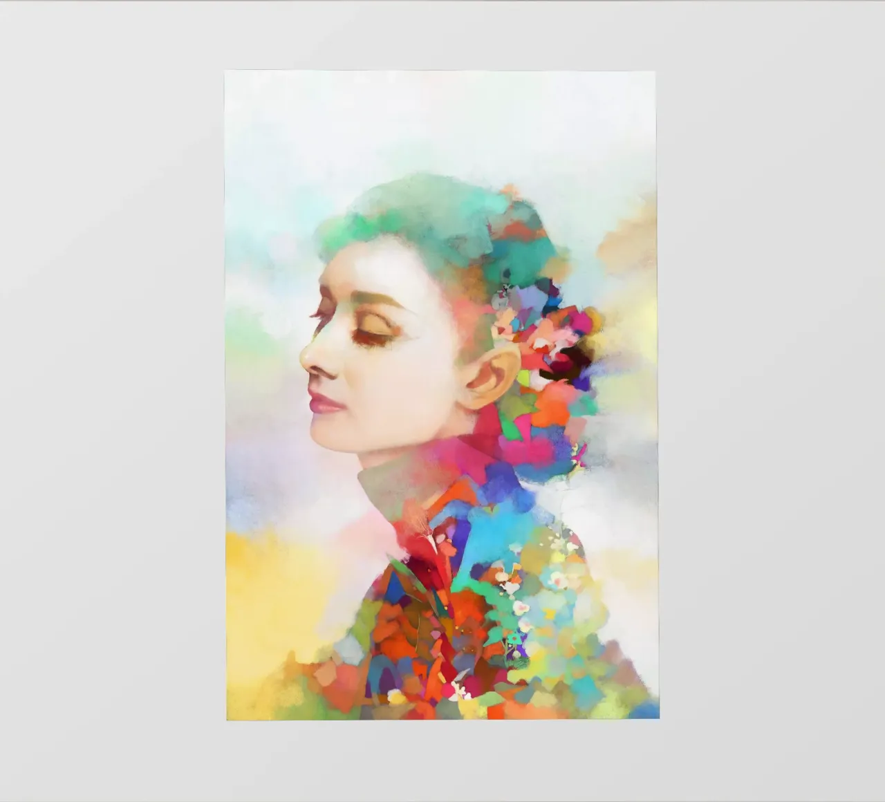 Audrey Hepburn - Eleganza senza tempo pellicola backlit da Artascy Art