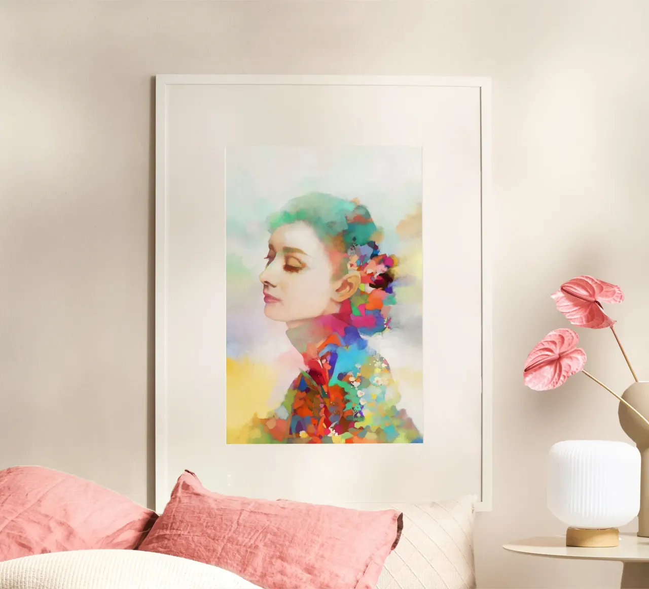 Audrey Hepburn - Eleganza senza tempo poster con telaio in plastica da Artascy Art