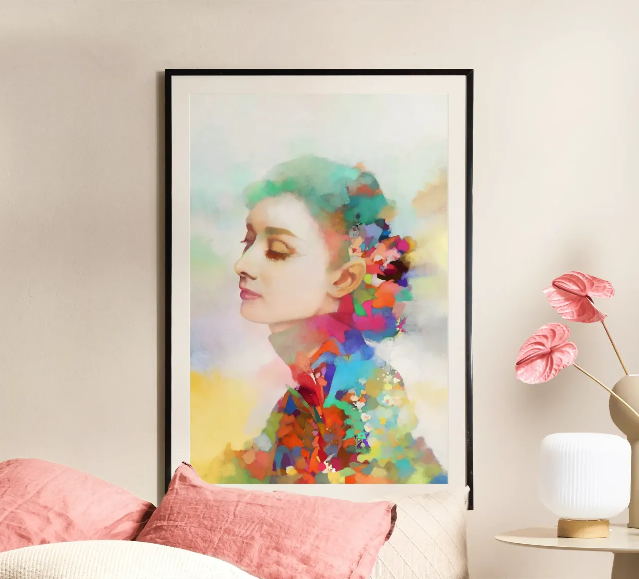 Audrey Hepburn - Eleganza senza tempo poster con telaio in plastica da Artascy Art