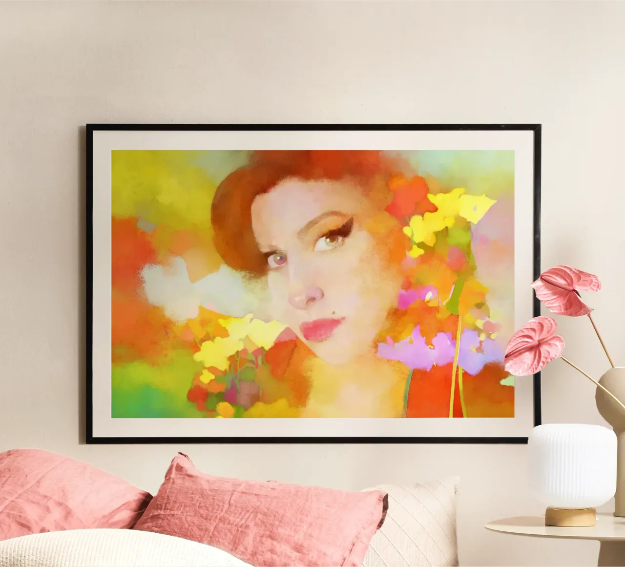 Amy Winehouse - Un'anima tormentata poster con telaio in plastica da Artascy Art
