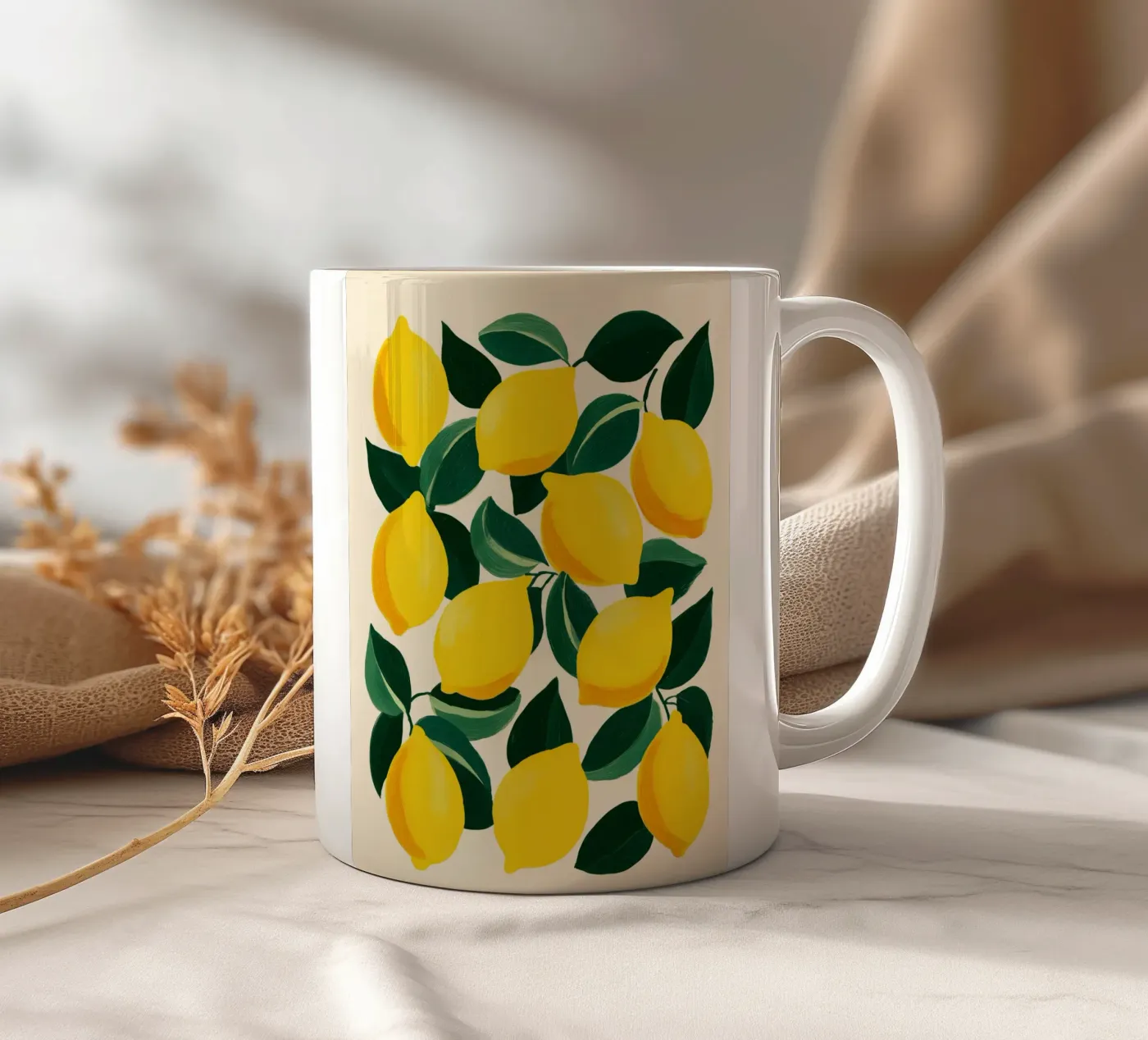 Lemons 1 ceramic mug by Hugo