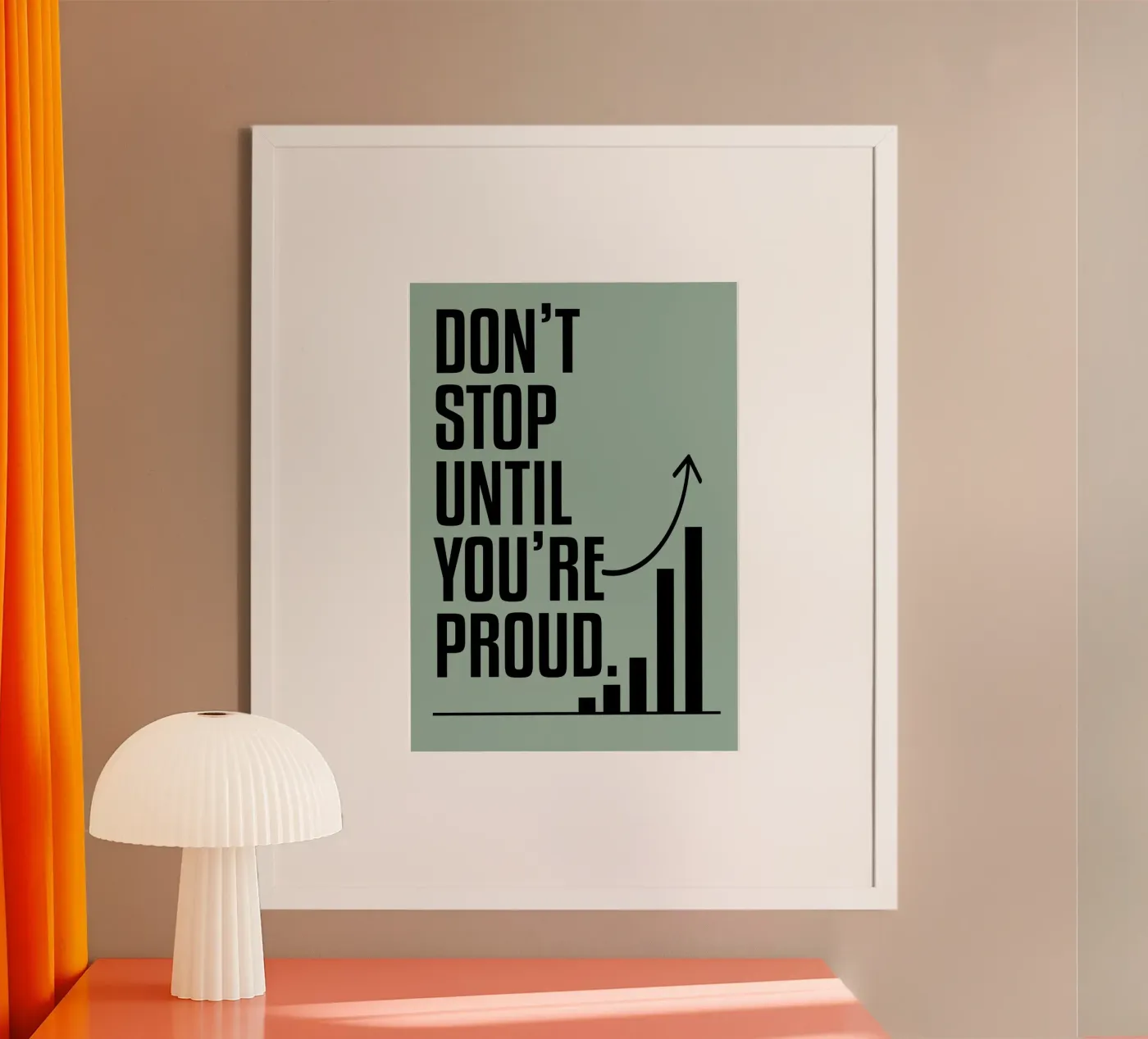 Geef niet op voordat je trots bent poster van kimoshop
