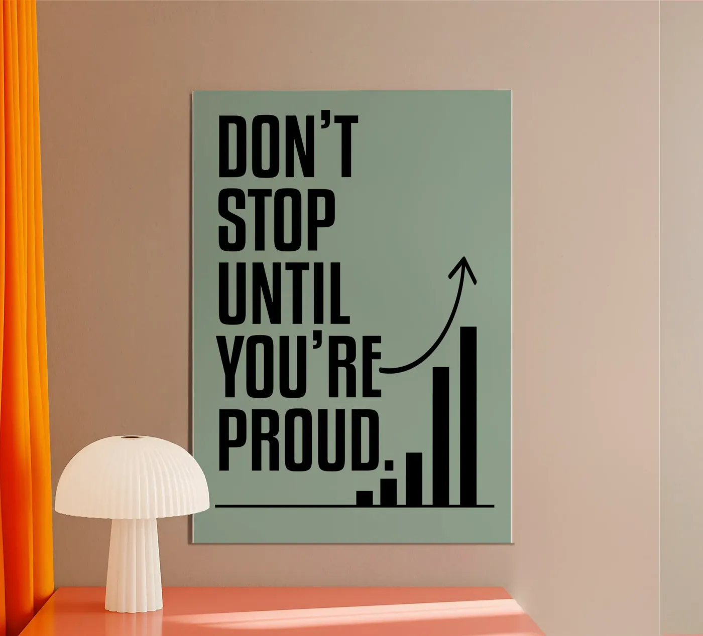 Geef niet op voordat je trots bent poster van kimoshop