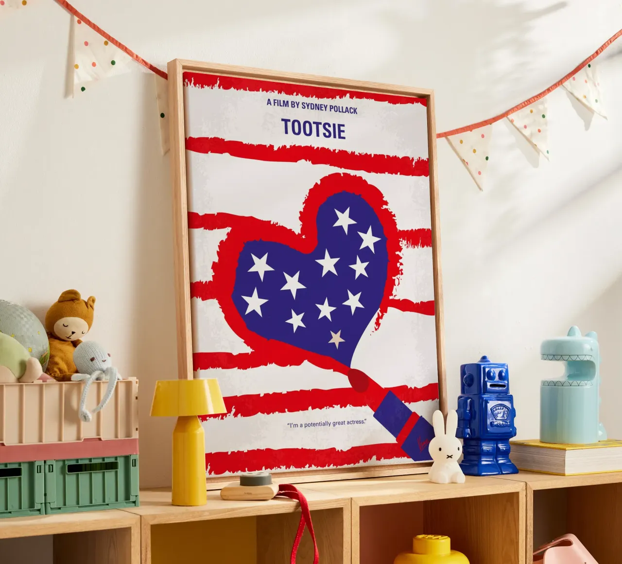 No646 My Tootsie minimal movie poster canvas met Baklijst van Chungkong