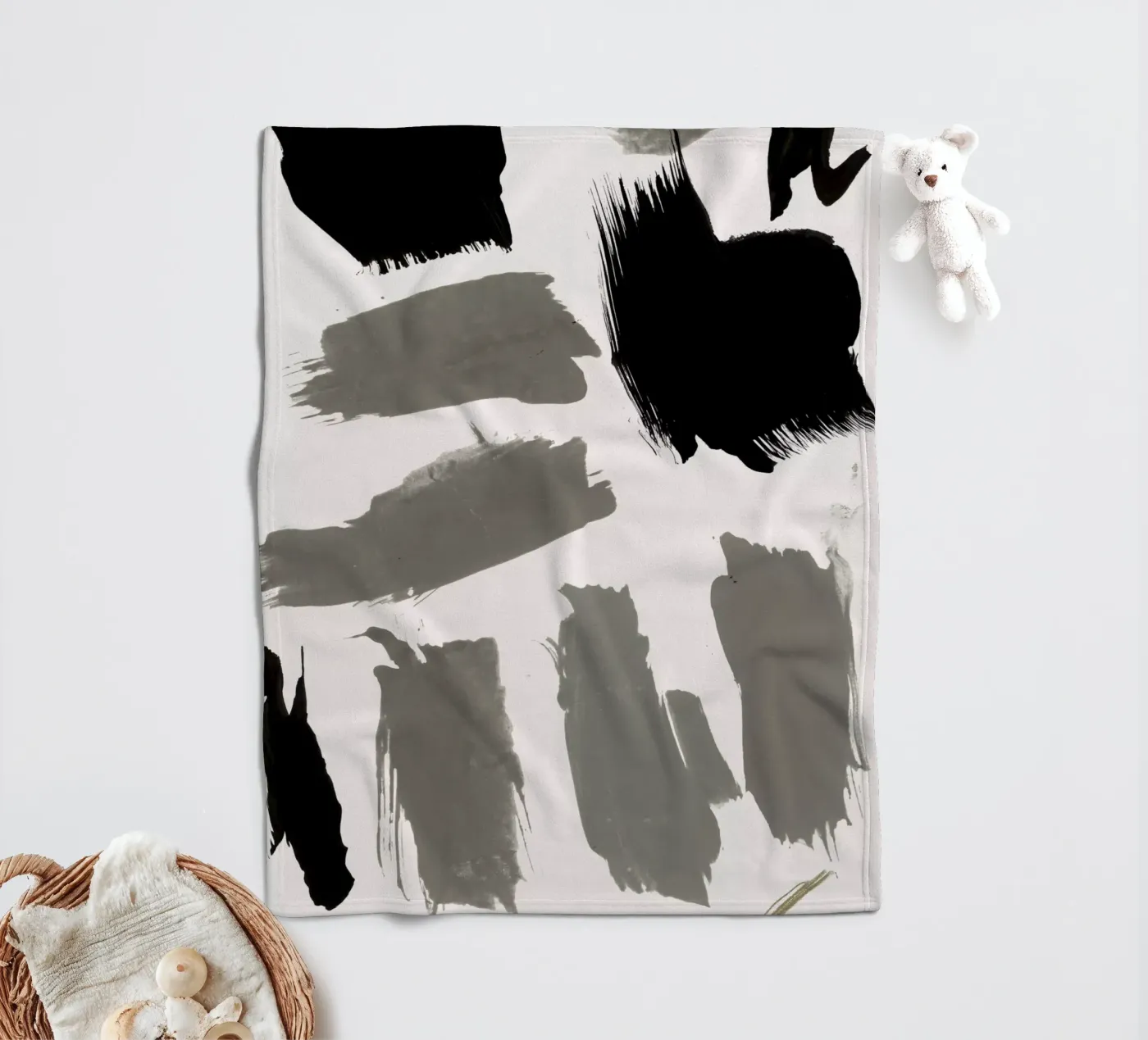 abstract marks fleecedeken van IRIS LEHNHARDT FINE ART