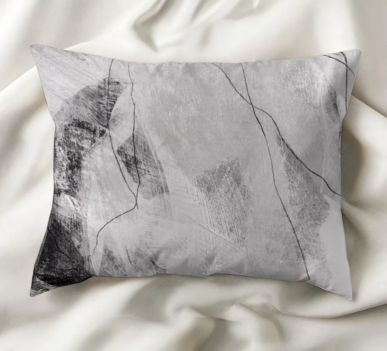 abstract lines and texture decorative cushion by IRIS LEHNHARDT FINE ART