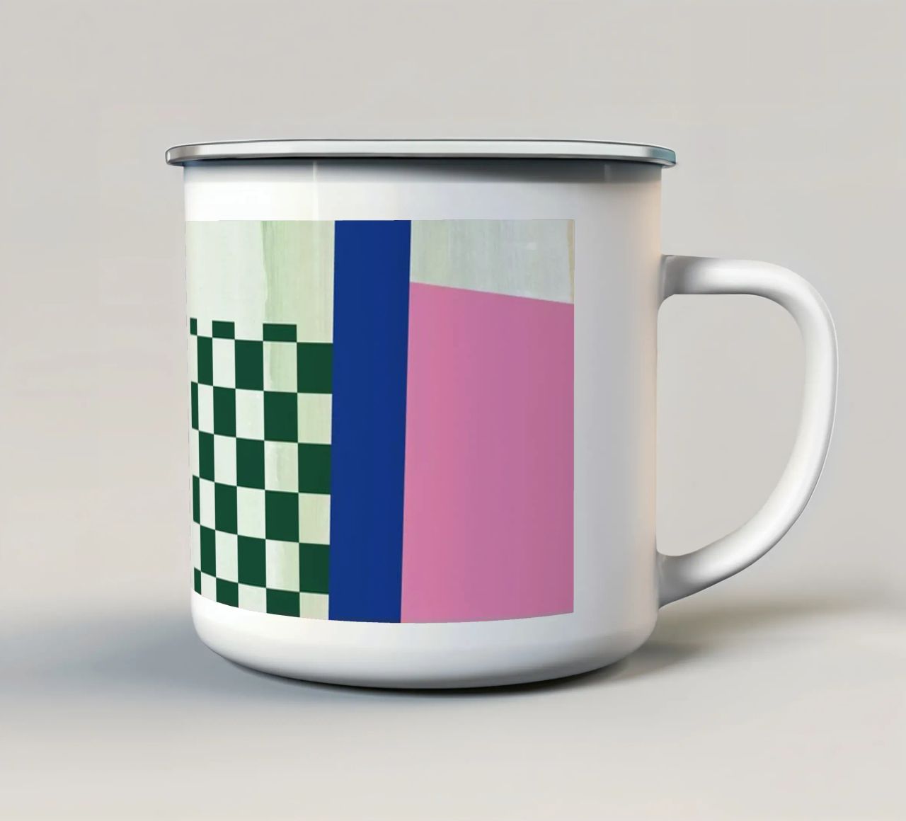 Colour 03 Check tazza in smalto da Studio ROSAGRAU