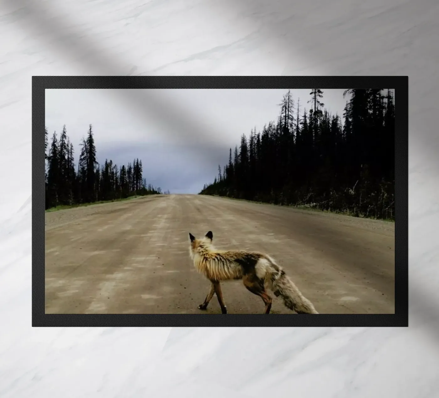 Road Fox Fußmatte von Kevin Russ