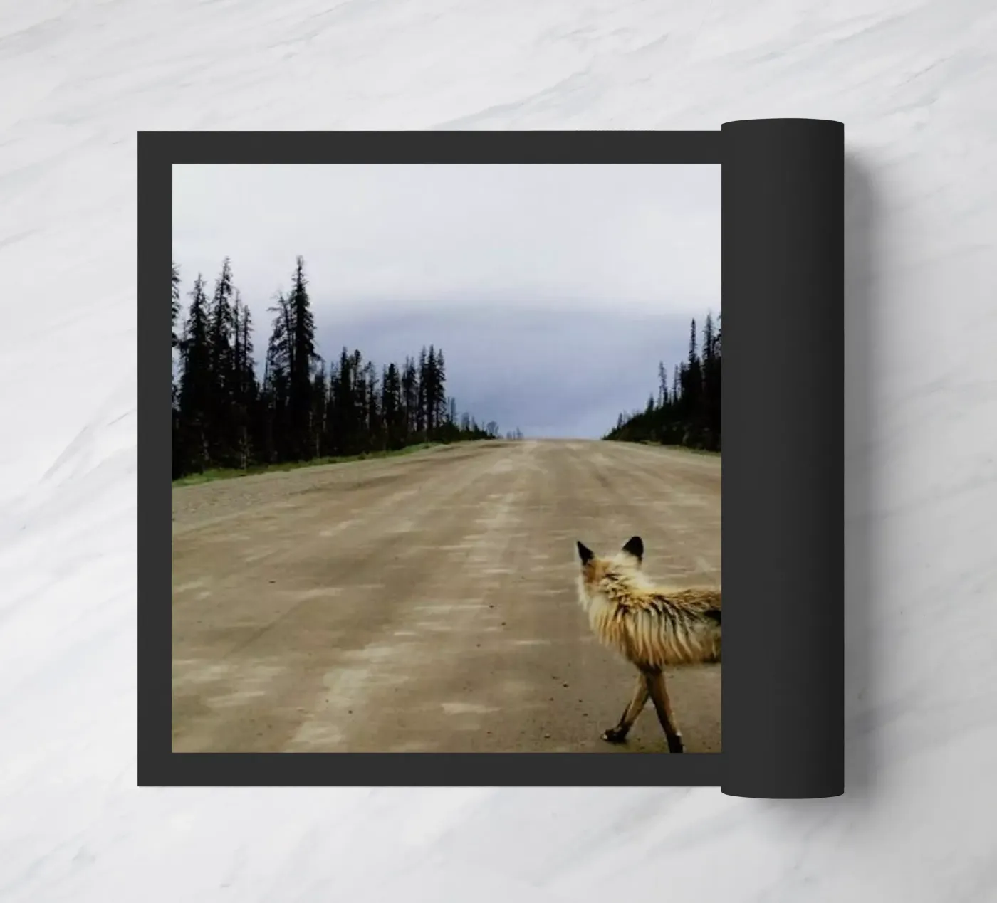 Road Fox Fußmatte von Kevin Russ