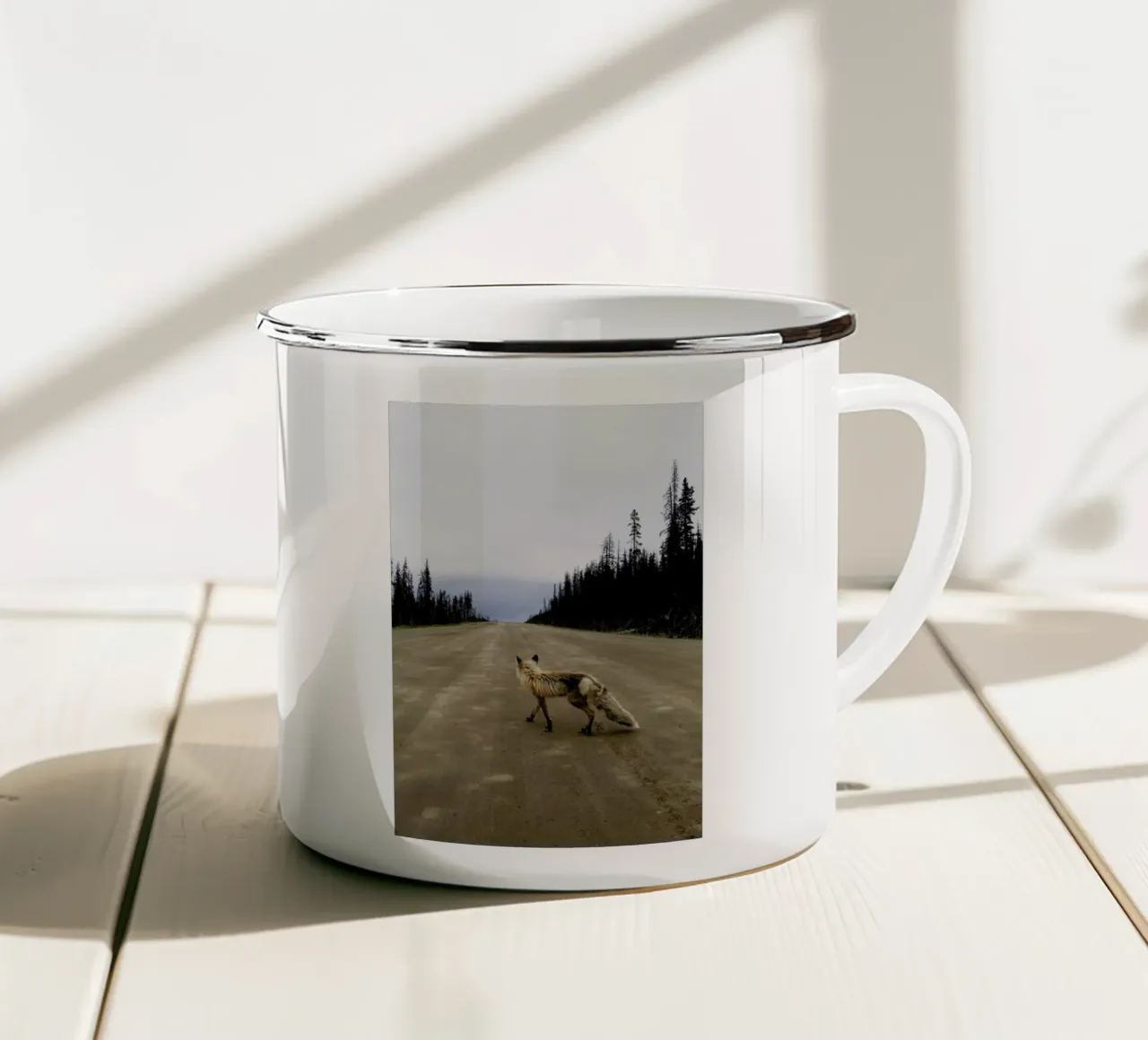 Road Fox tazza in smalto da Kevin Russ