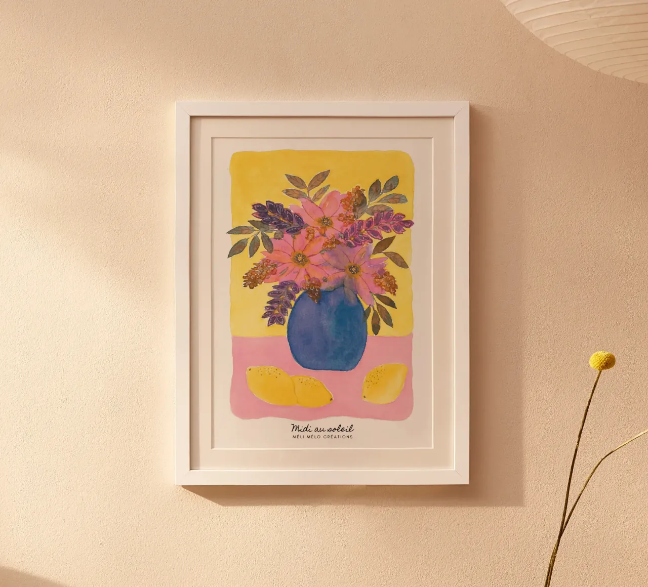 Mezzogiorno al sole poster con telaio in legno da melimelocreations