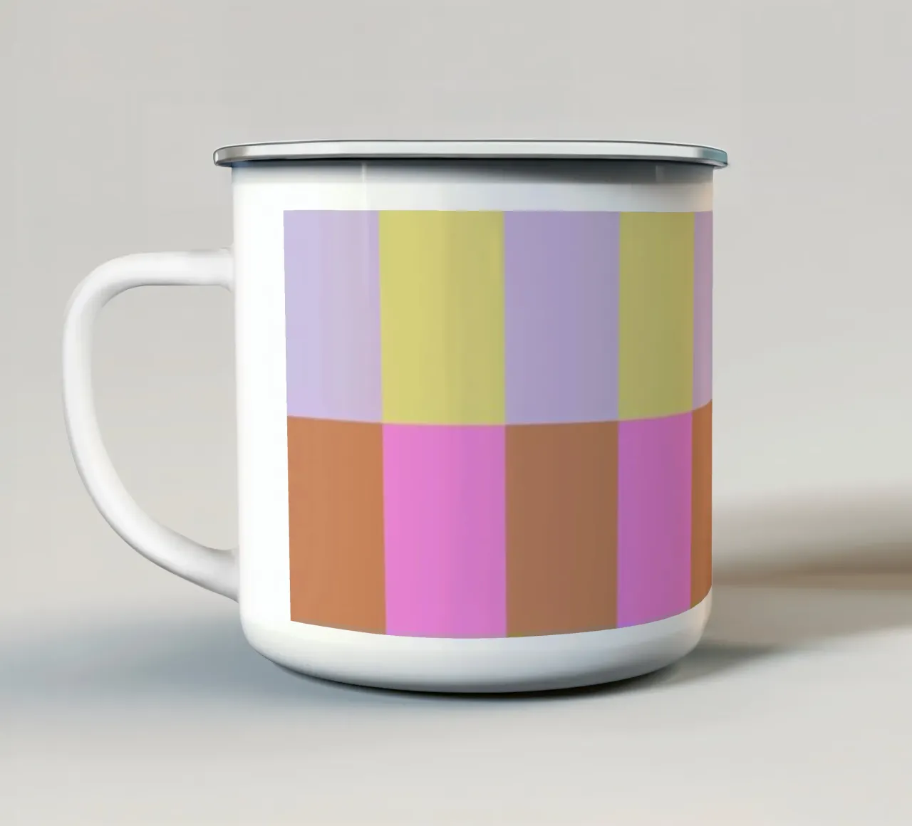 Tile Stripes Pink tazza in smalto da Studio ROSAGRAU