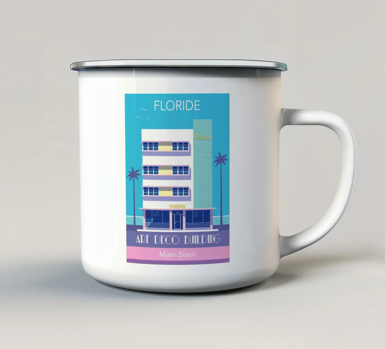 Miami Beach tazza in smalto da Raphaël Delerue