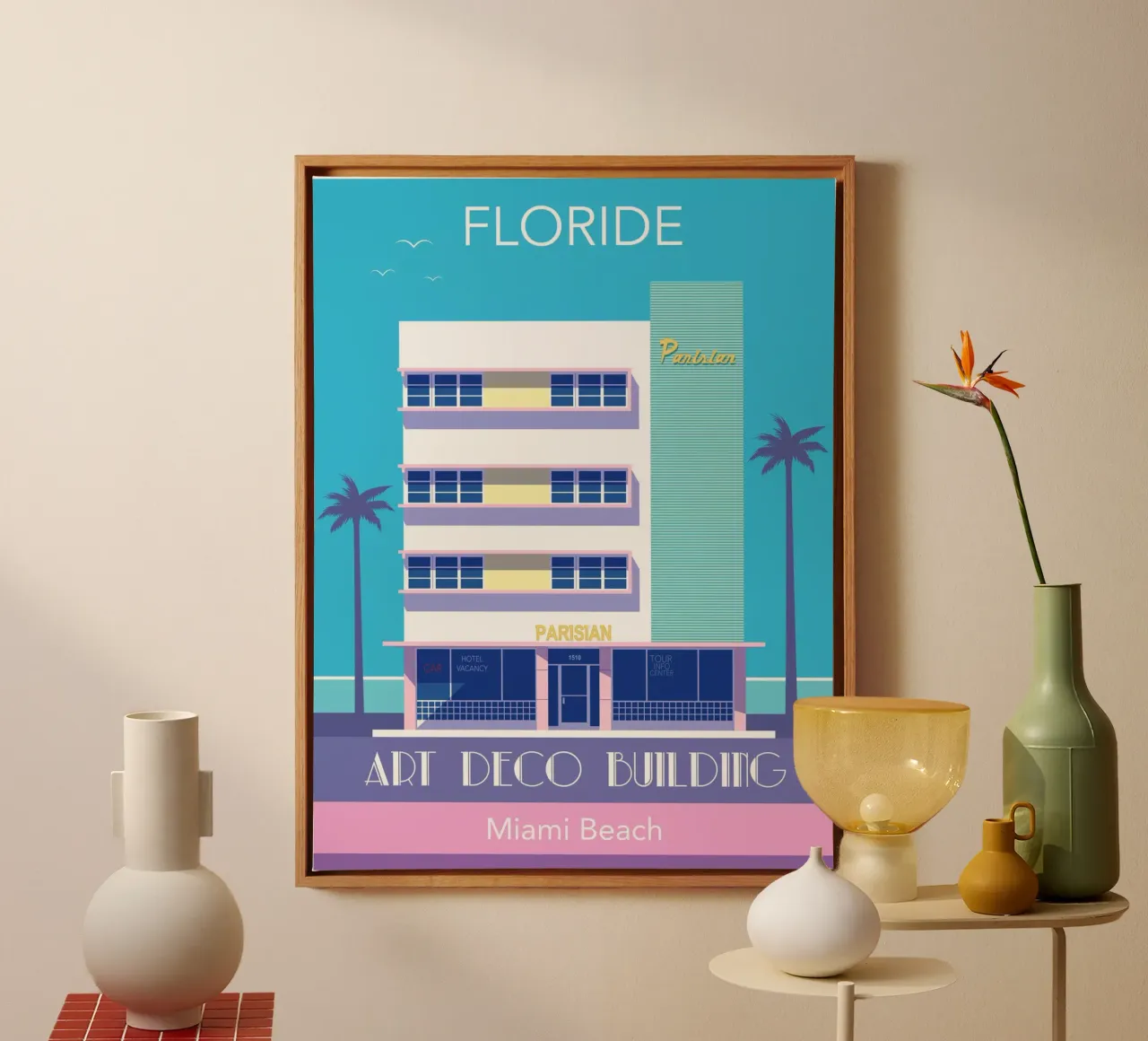 Miami Beach tela con Cornice a cassetta da Raphaël Delerue