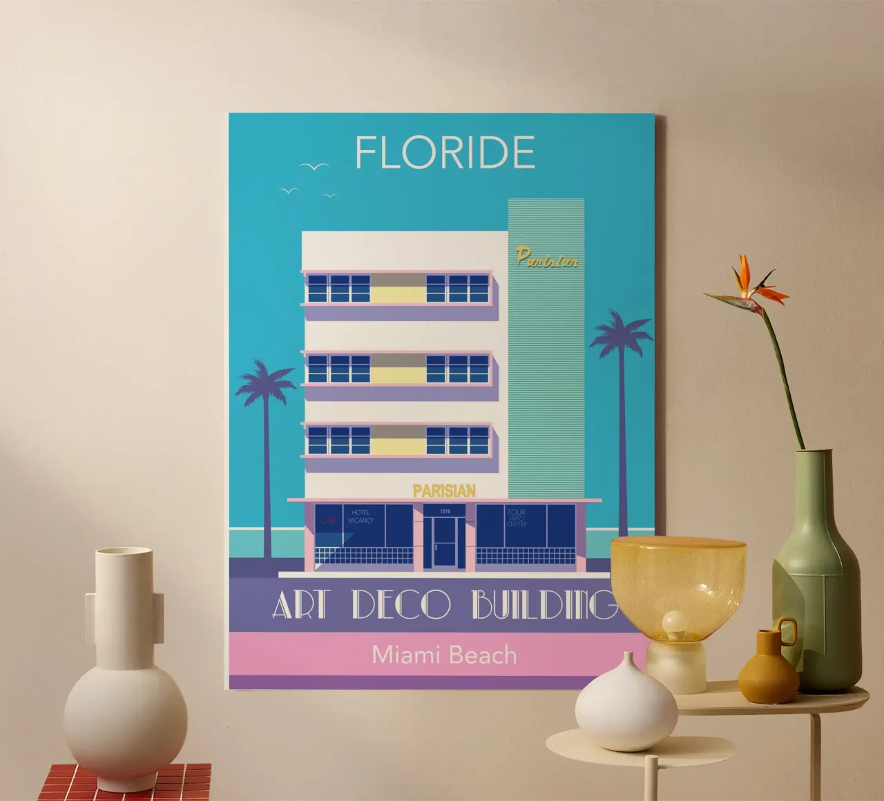 Miami Beach tela con Cornice a cassetta da Raphaël Delerue