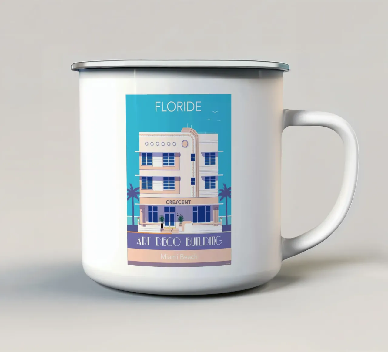 Miami Beach tazza in smalto da Raphaël Delerue