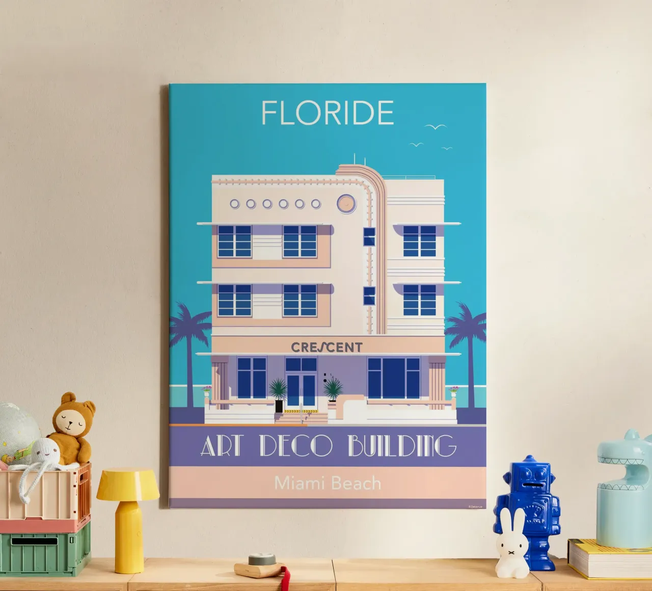 Miami Beach tela con Cornice a cassetta da Raphaël Delerue