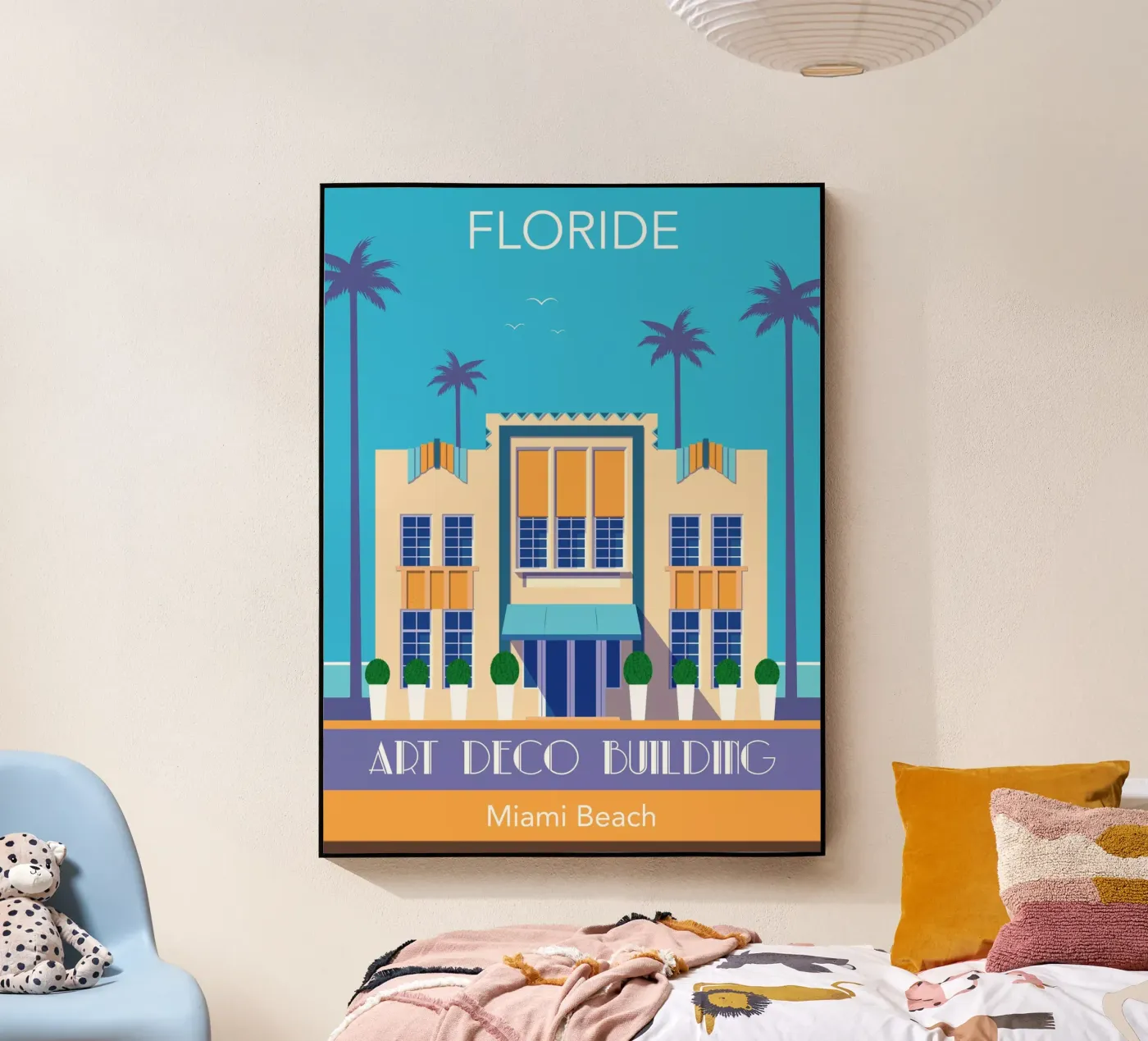 Miami Strand acryl van Raphaël Delerue