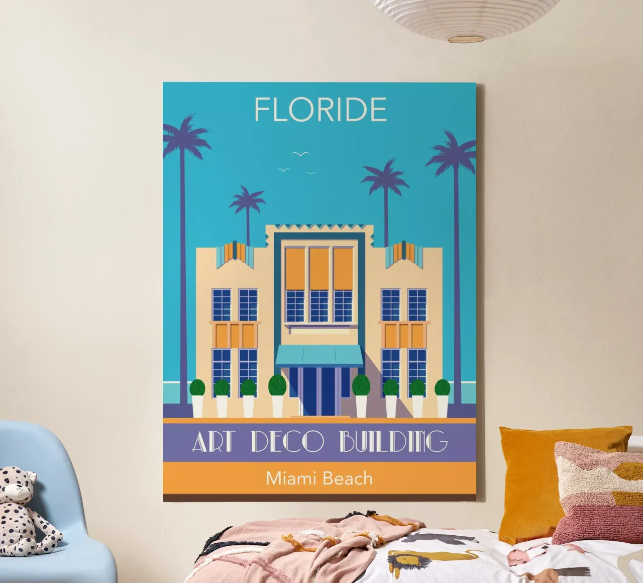 Miami Beach tela con Cornice a cassetta da Raphaël Delerue