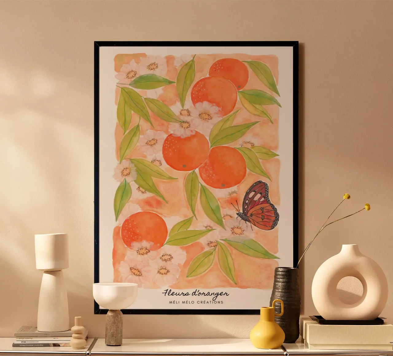 Fiori d'arancio poster con telaio in alluminio da melimelocreations
