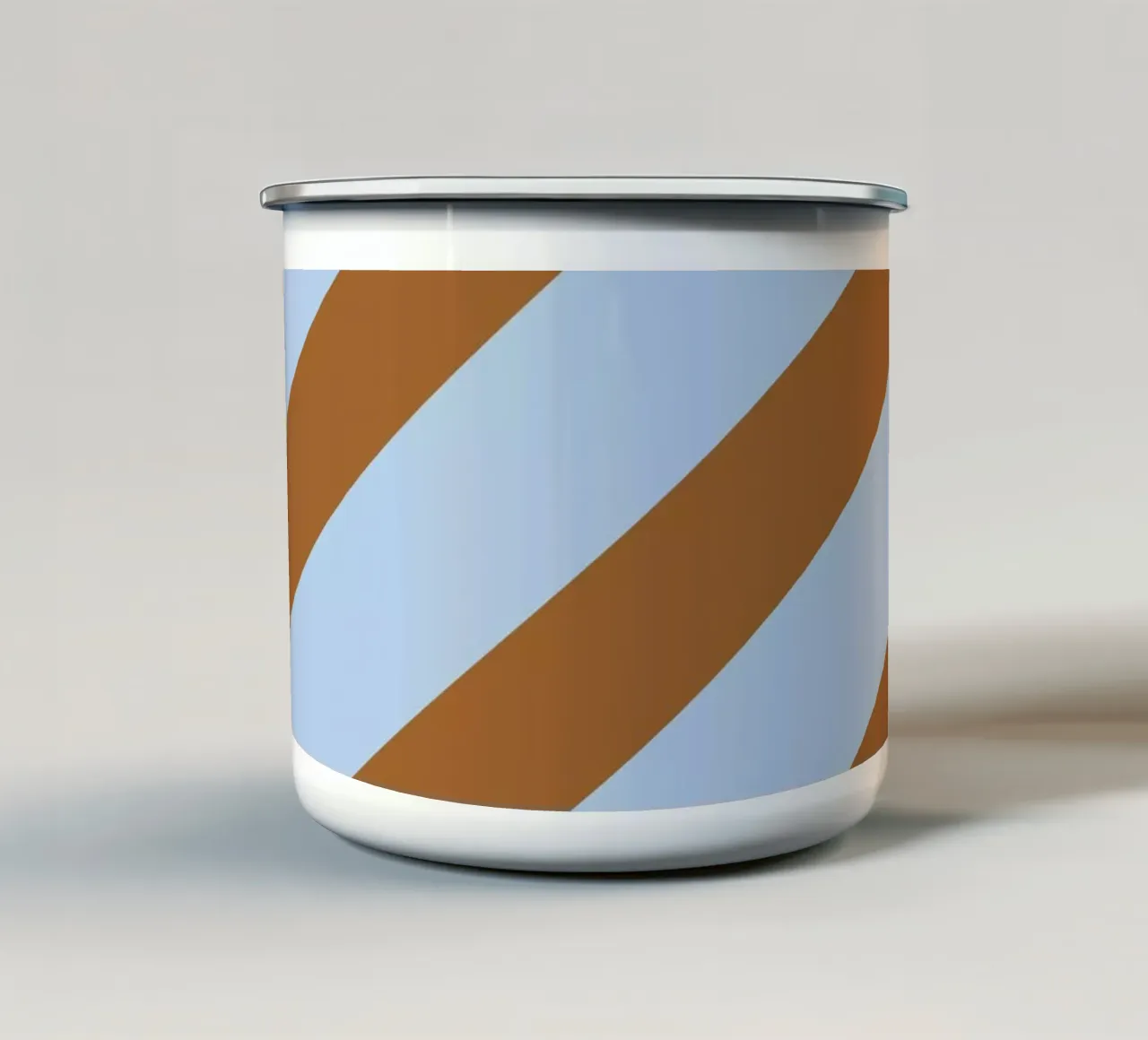 Stripes Diagonal Lightblue taza de esmalte de Studio ROSAGRAU