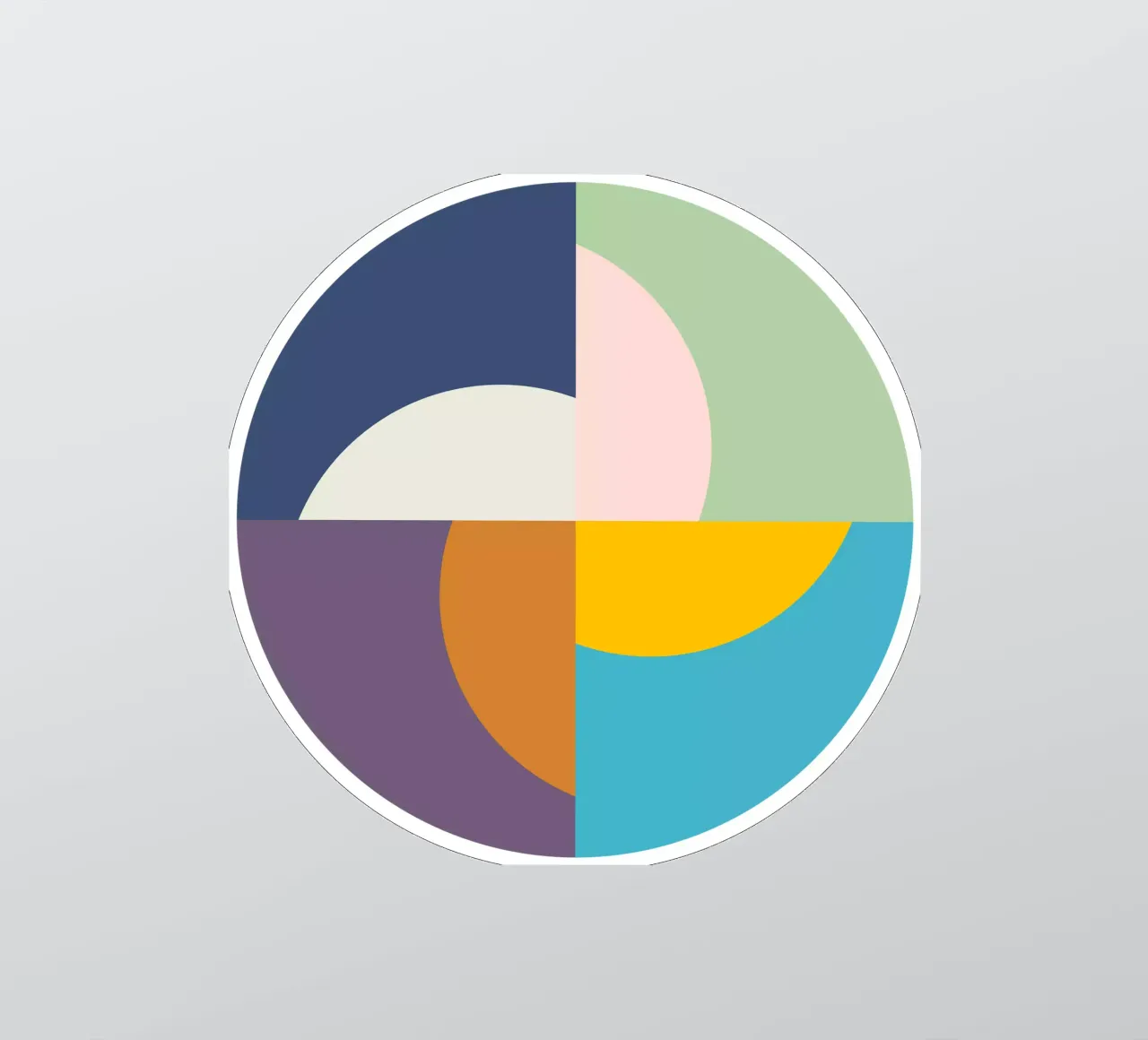 Seasons Suns | Winter Spring Summer Fall | Minimal Geometric sticker van sabidussi