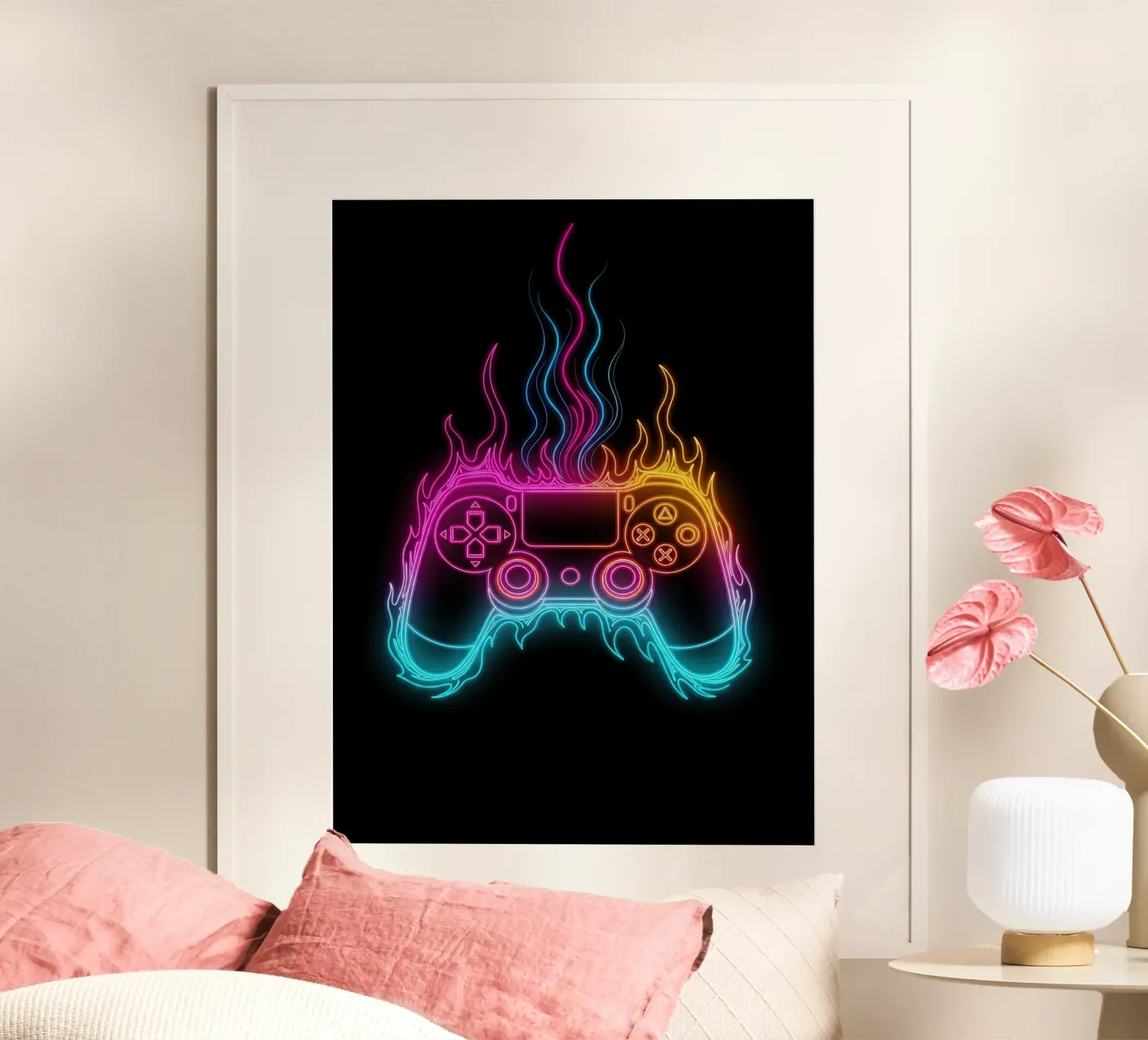 Neon Fire Controller poster by gamer only
