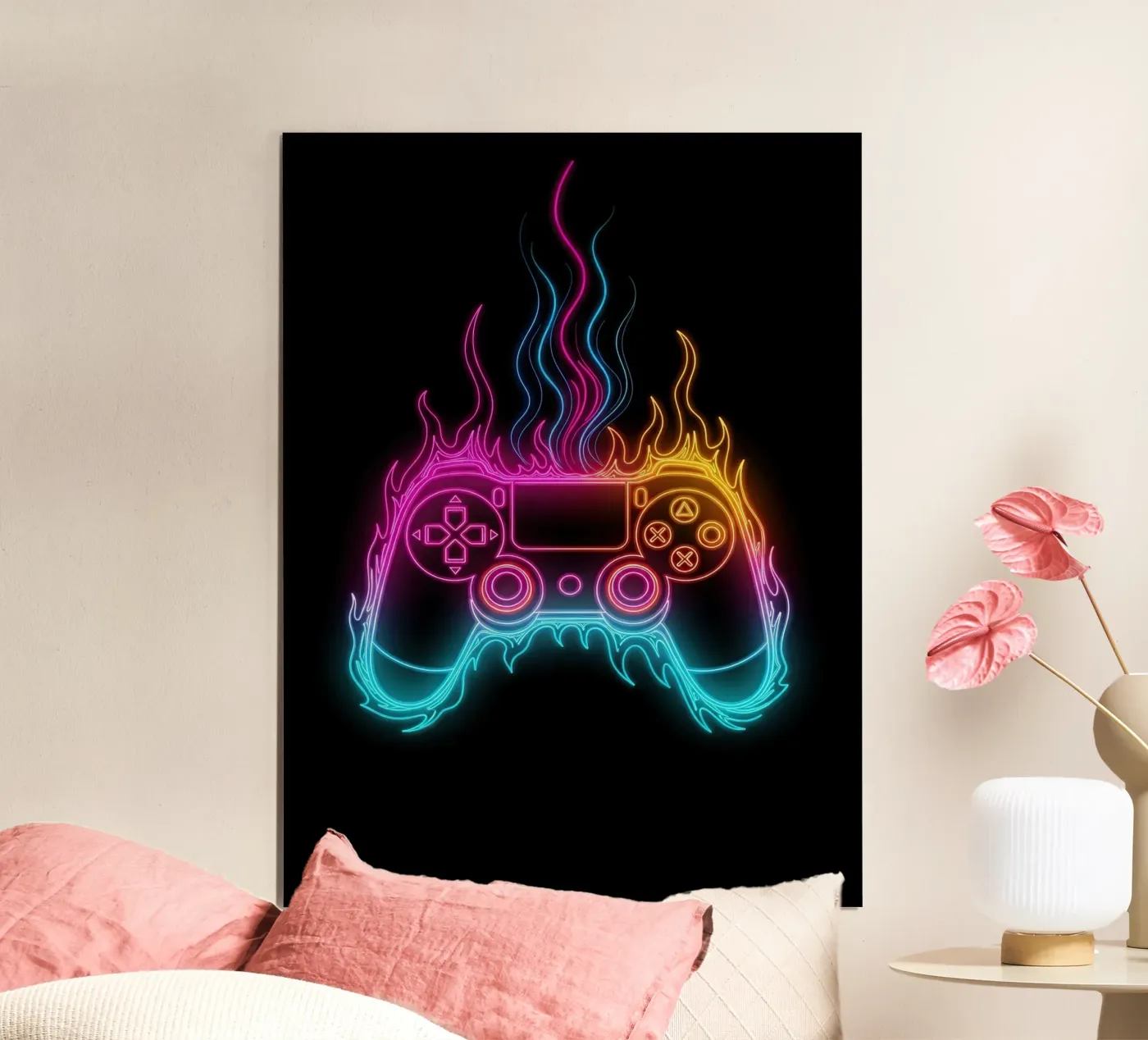 Neon Fire Controller poster by gamer only