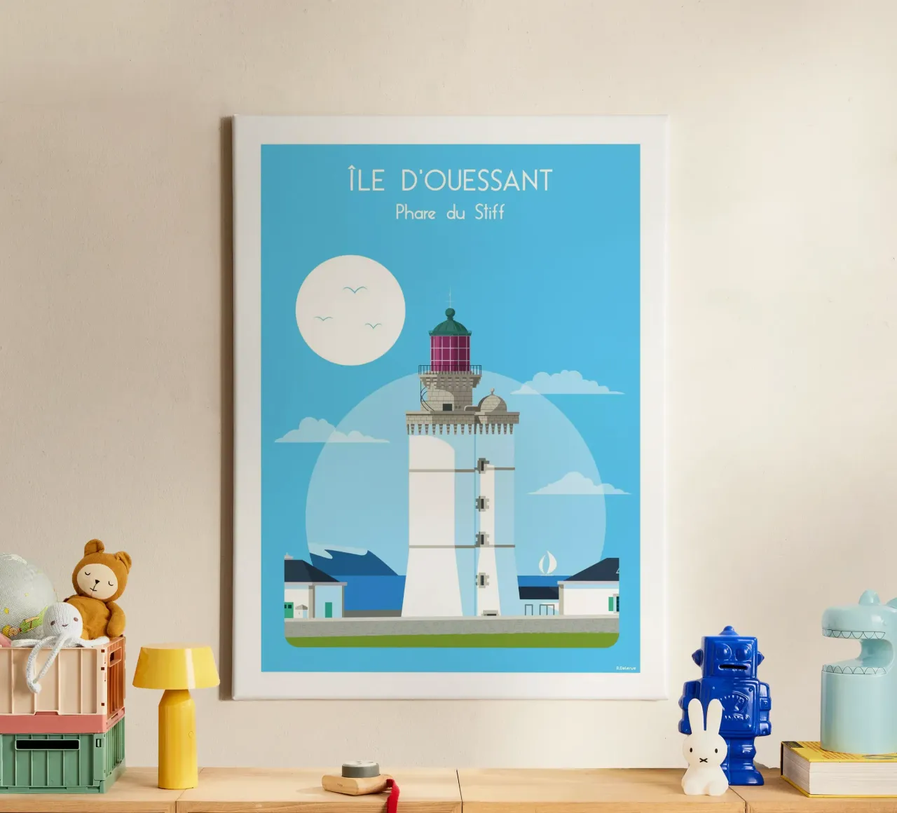 Stijve vuurtoren canvas met Baklijst van Raphaël Delerue