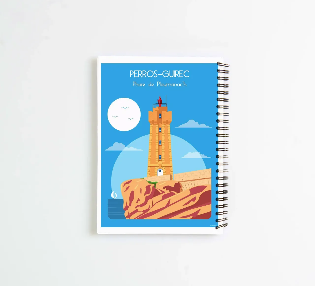 Ploumanac'h lighthouse spiral notebook by Raphaël Delerue
