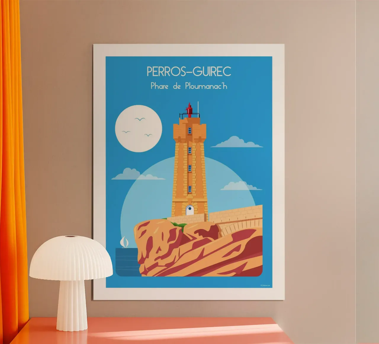 Faro di Ploumanac'h carta hahnemühle da Raphaël Delerue