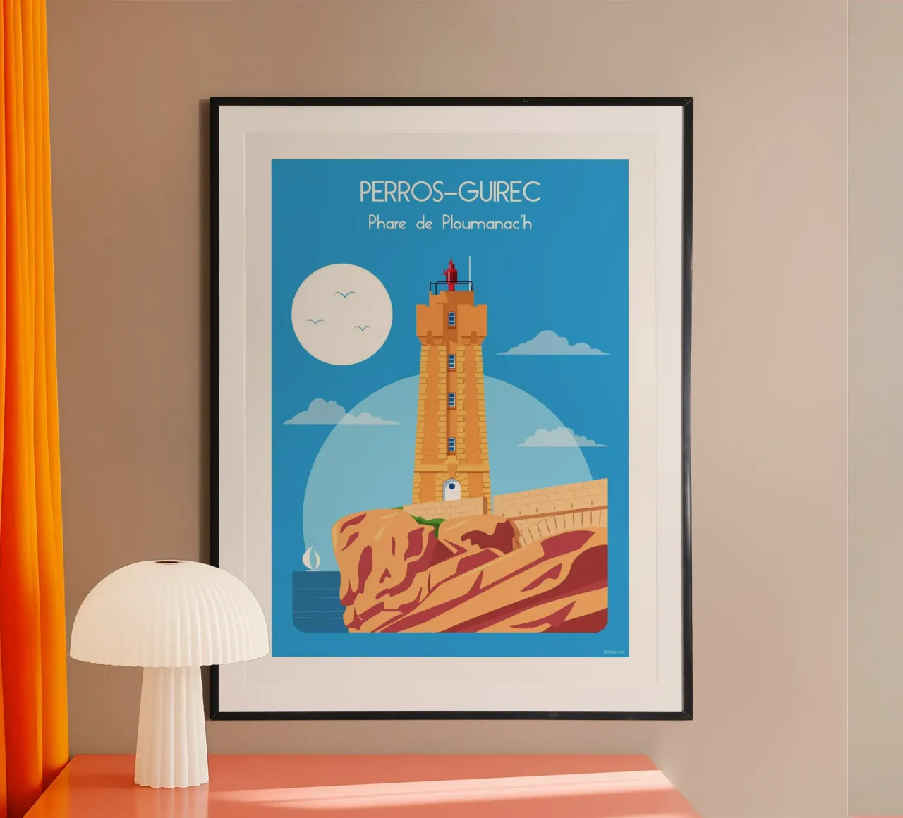 Faro di Ploumanac'h carta hahnemühle da Raphaël Delerue