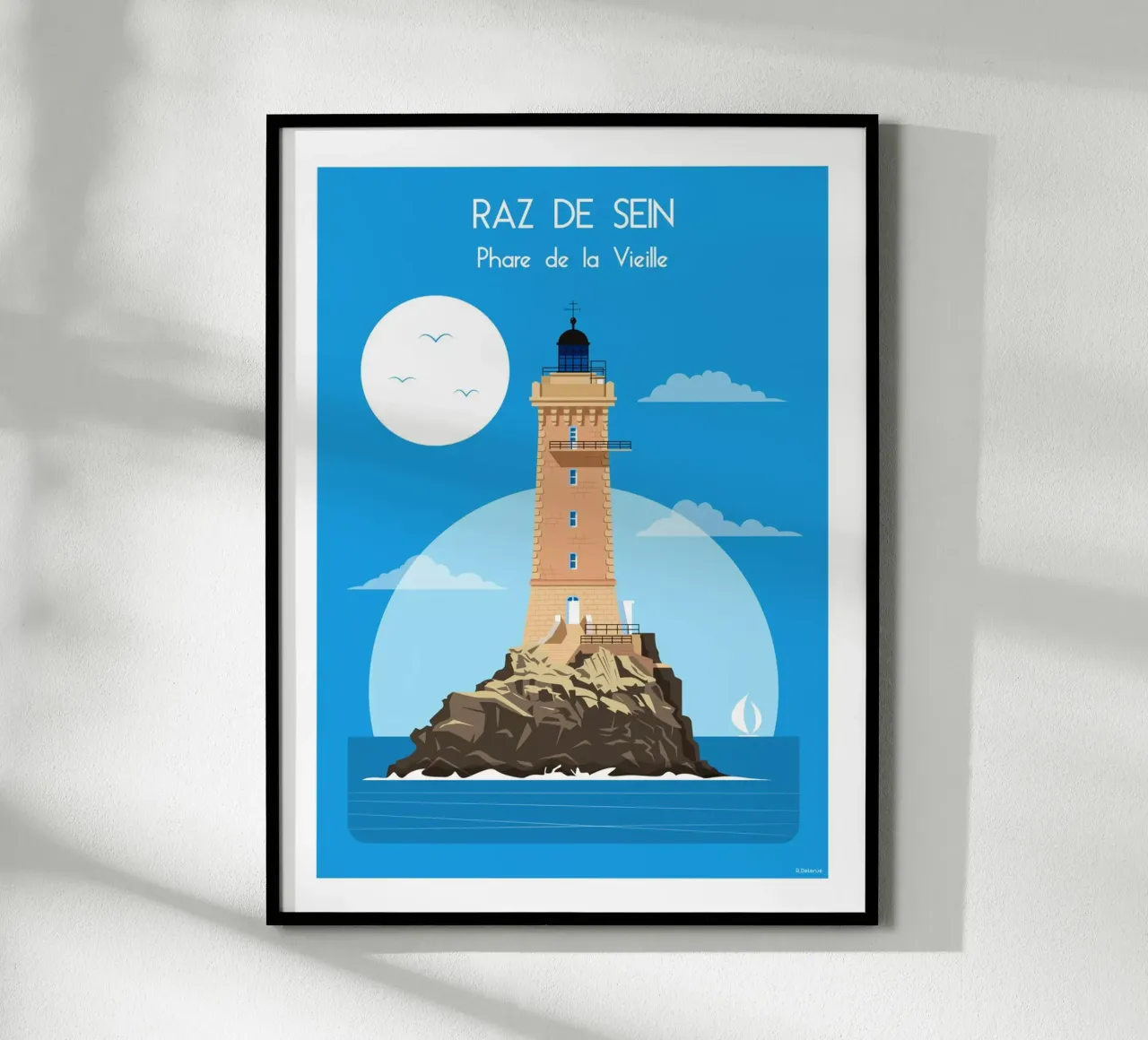 Faro della Vecchia Signora poster con telaio in plastica da Raphaël Delerue