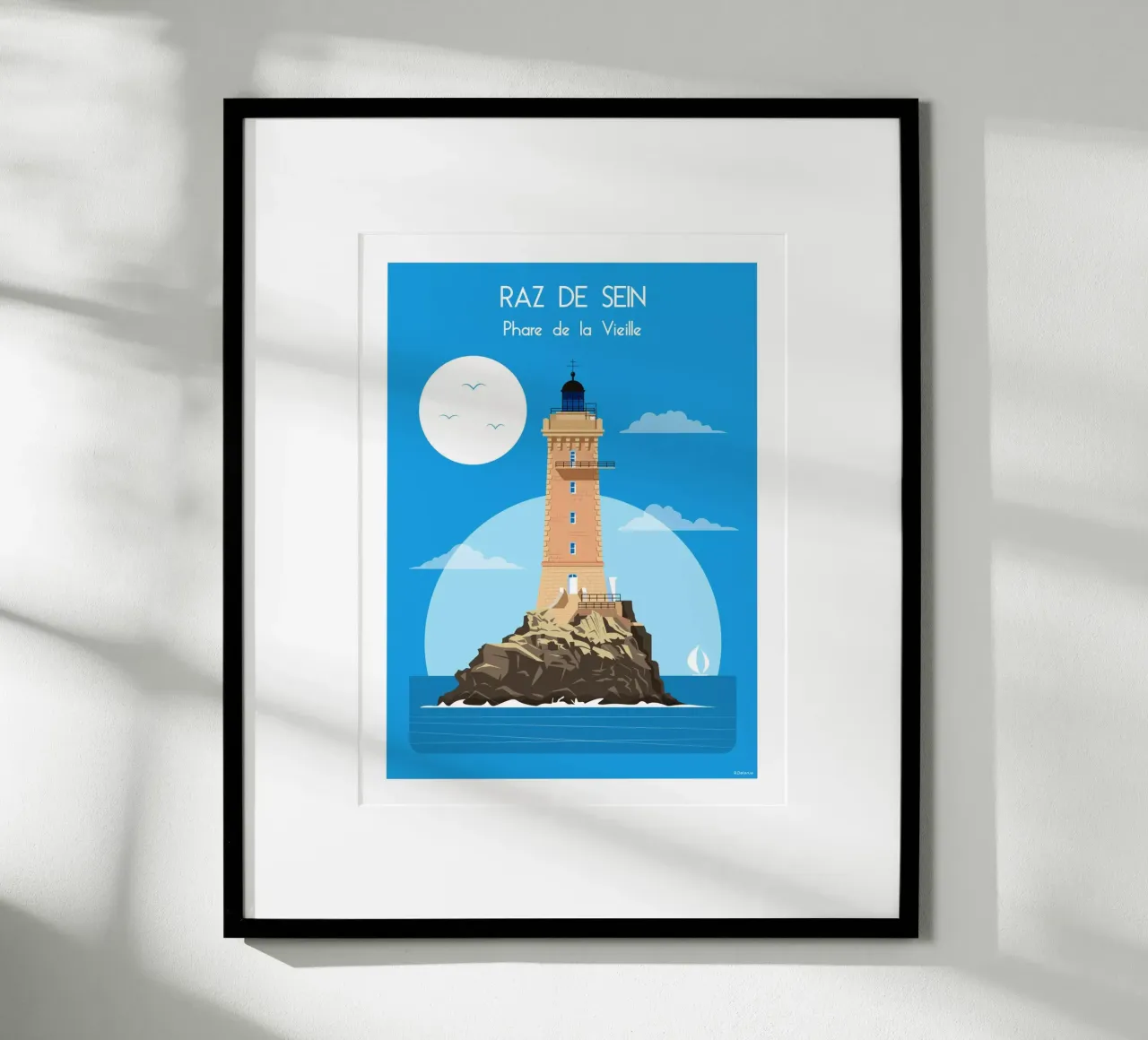 Faro della Vecchia Signora poster con telaio in plastica da Raphaël Delerue