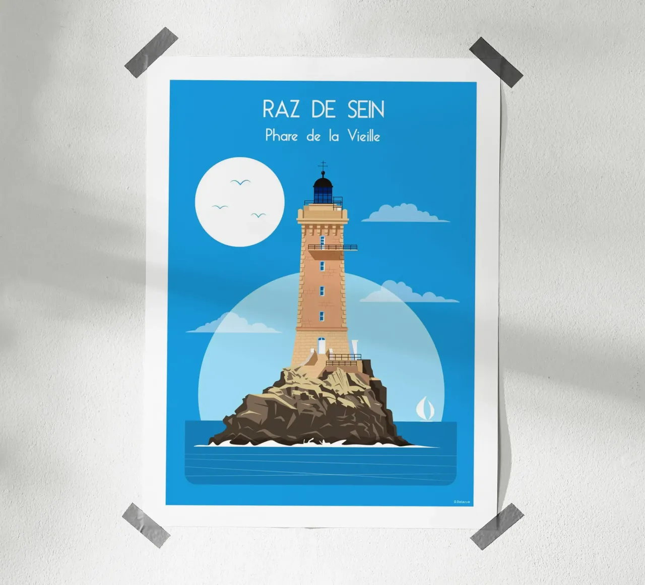 Faro della Vecchia Signora poster con telaio in plastica da Raphaël Delerue