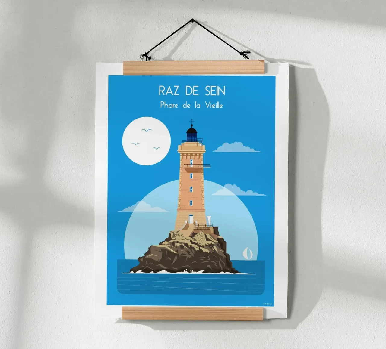 Faro della Vecchia Signora poster con telaio in plastica da Raphaël Delerue