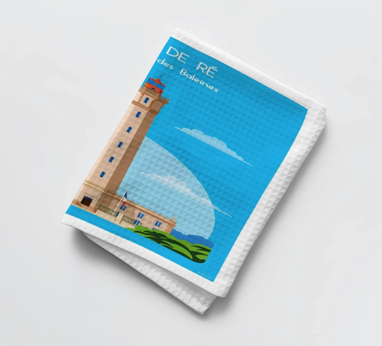 Phare des Baleines tea towel by Raphaël Delerue