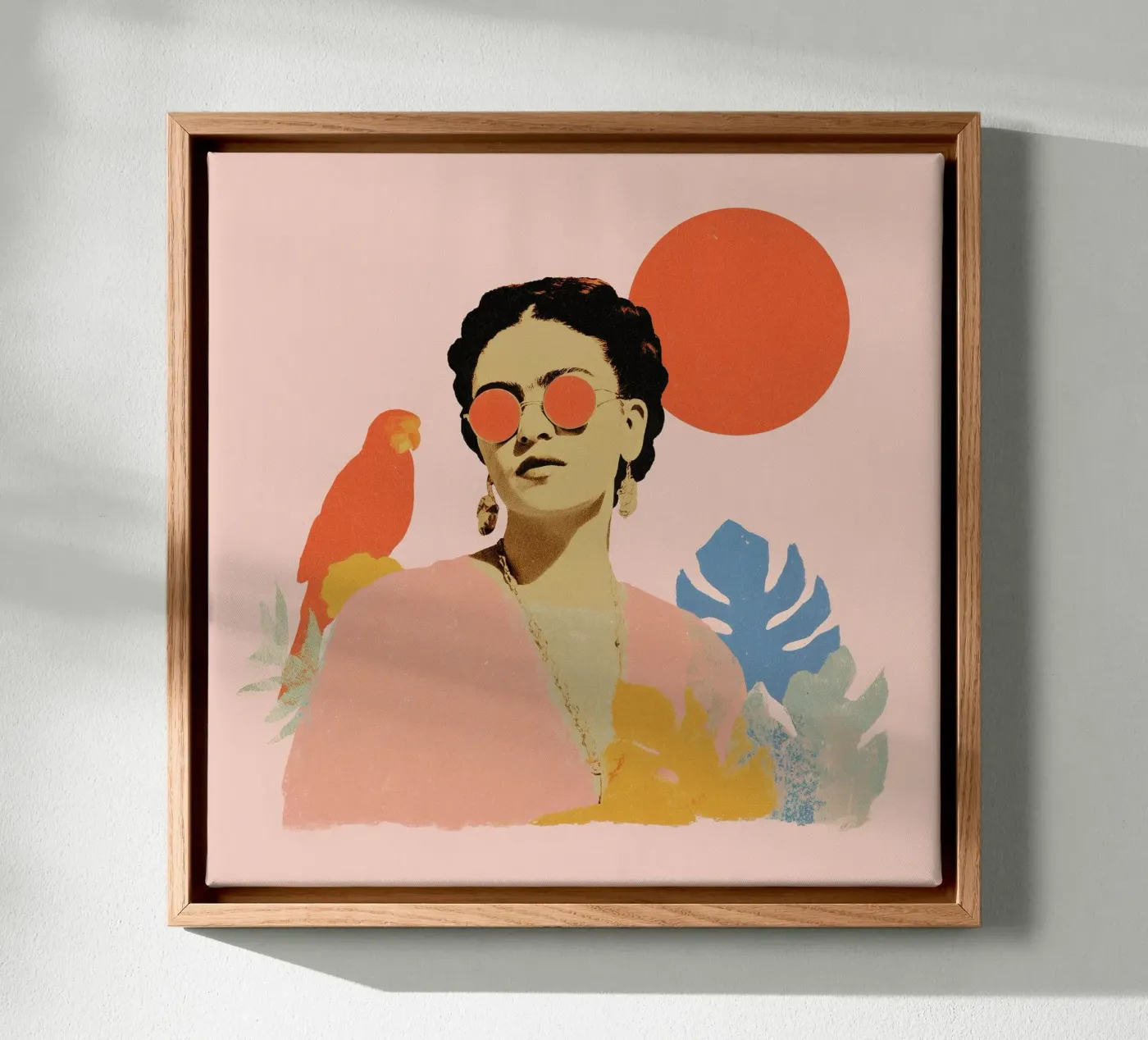Frida Kahlo in the Tropics – Modern Portrait Leinwand von Studio Remiér