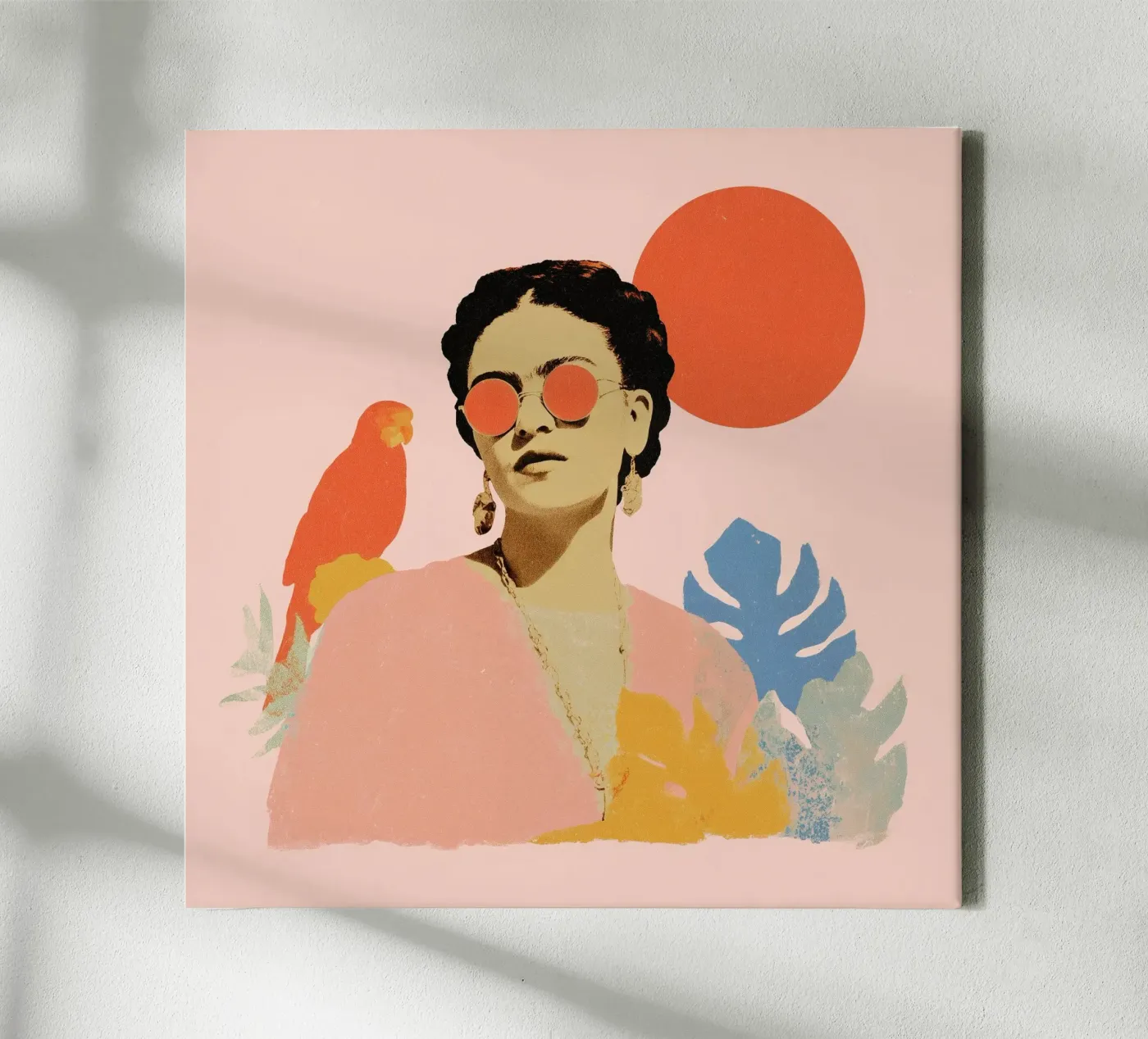 Frida Kahlo in the Tropics – Modern Portrait Leinwand von Studio Remiér