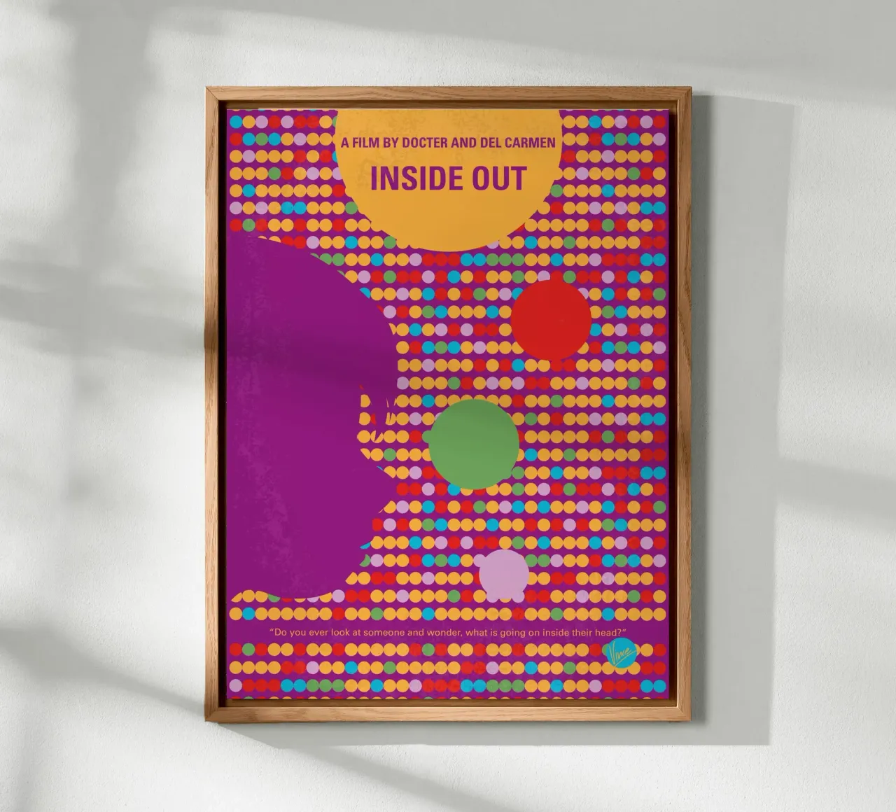 No664 My Inside Out minimal movie poster alluminio dibond da Chungkong