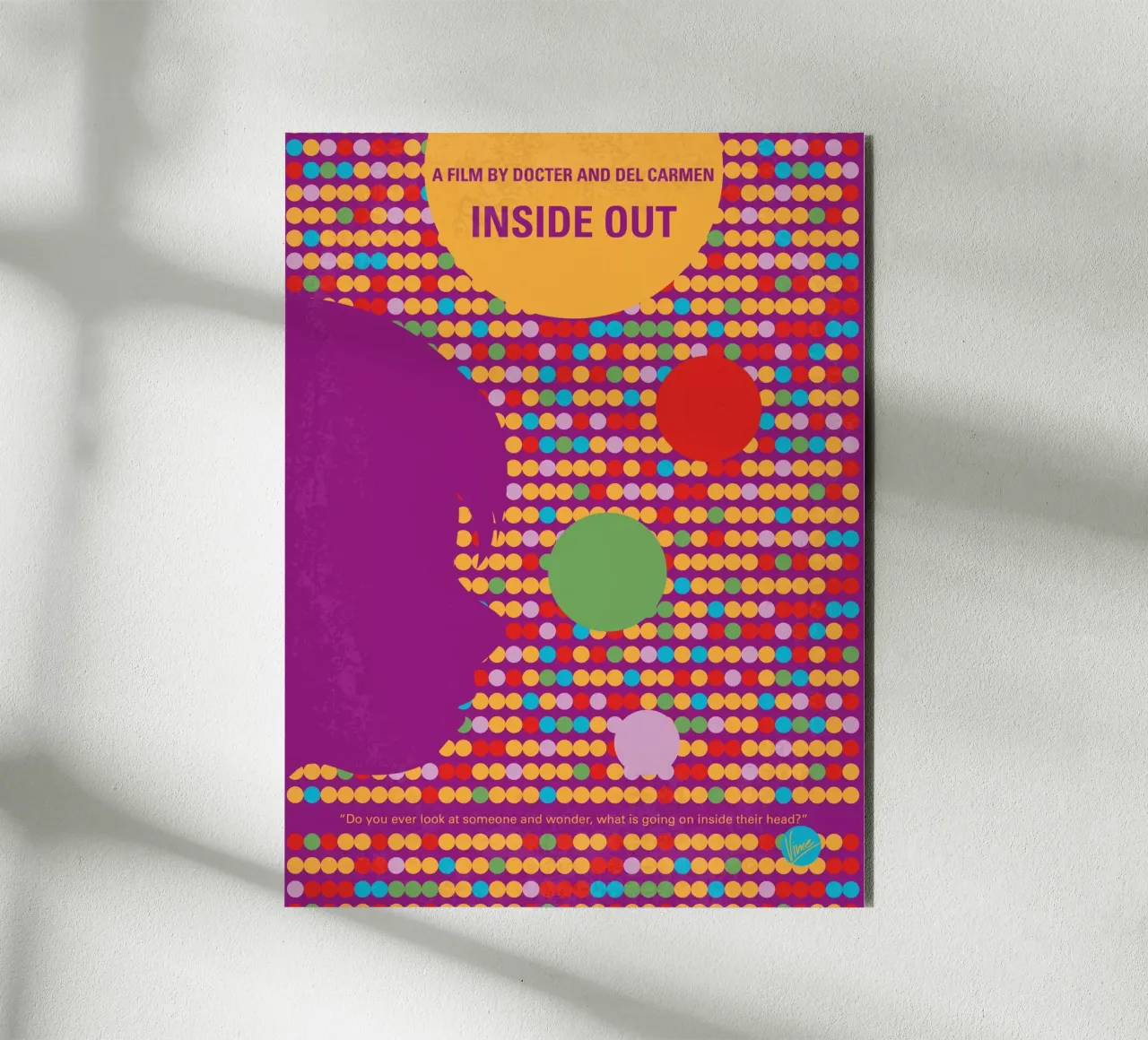 No664 My Inside Out minimal movie poster alluminio dibond da Chungkong