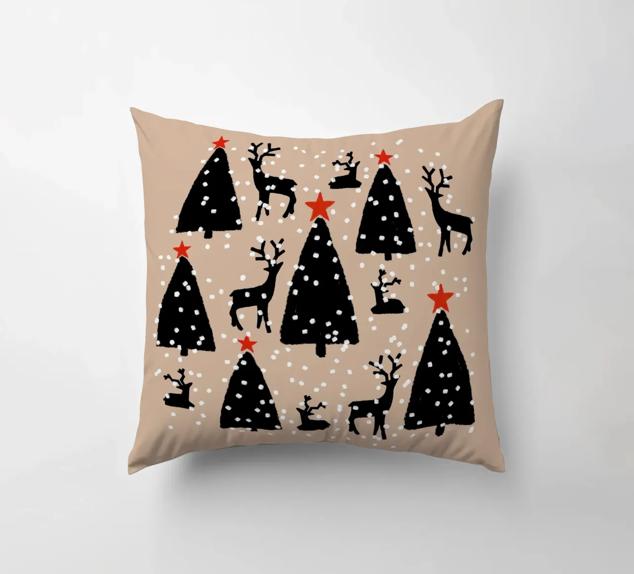 Christmas Trees & Reindeer cuscino da sabidussi