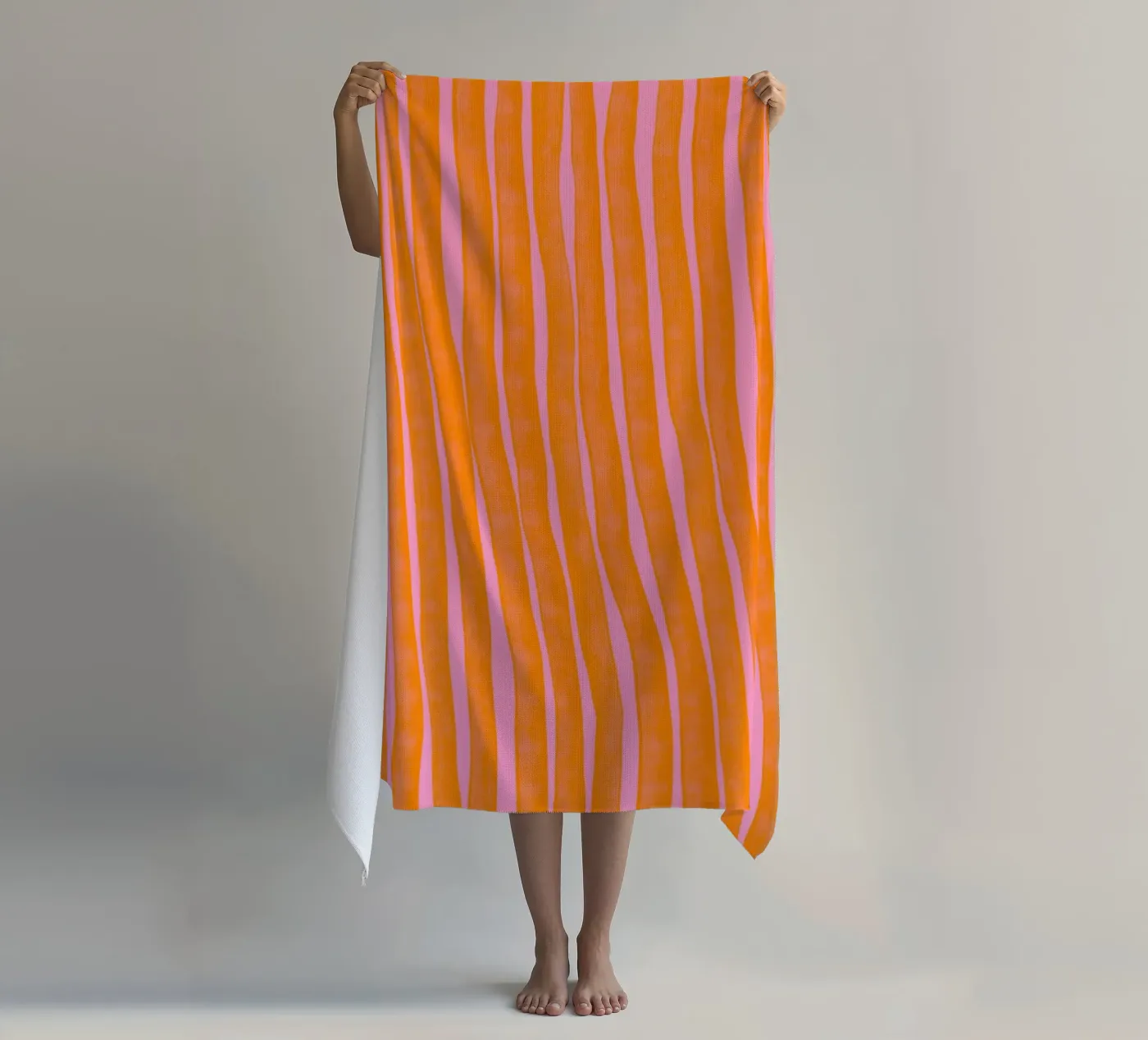 Orange Stripes Pattern telo mare da treechild
