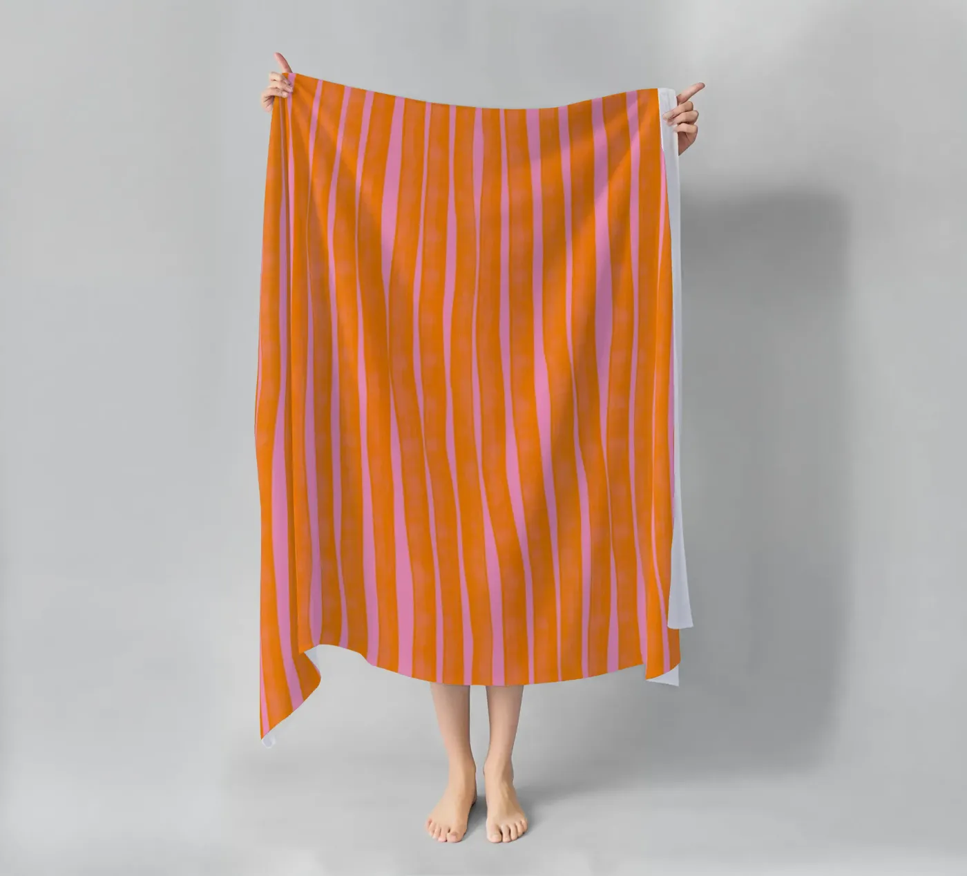 Orange Stripes Pattern telo mare da treechild